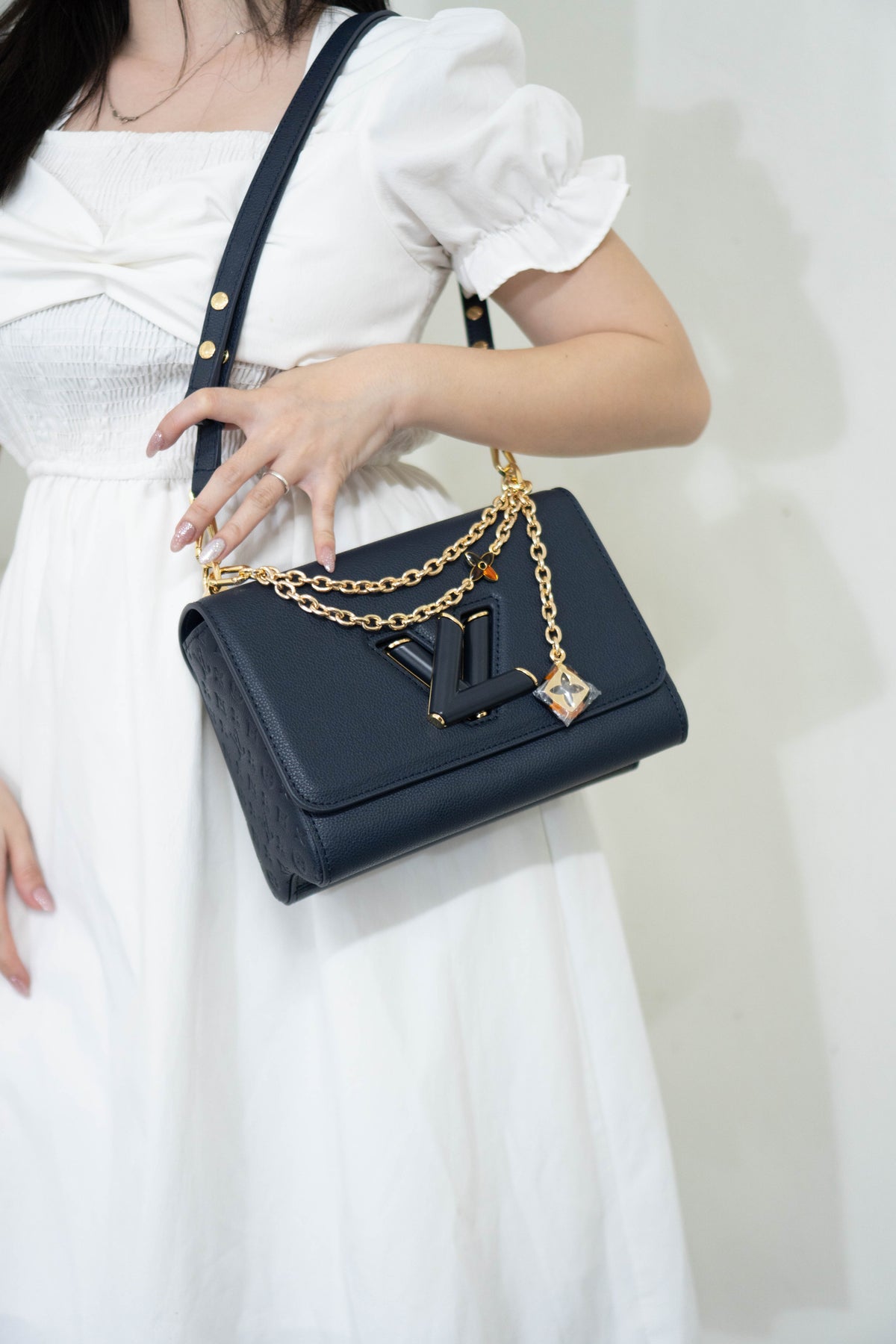 Twist MM Chain Bag – Dark Navy Monogram Empreinte & Epi Leather