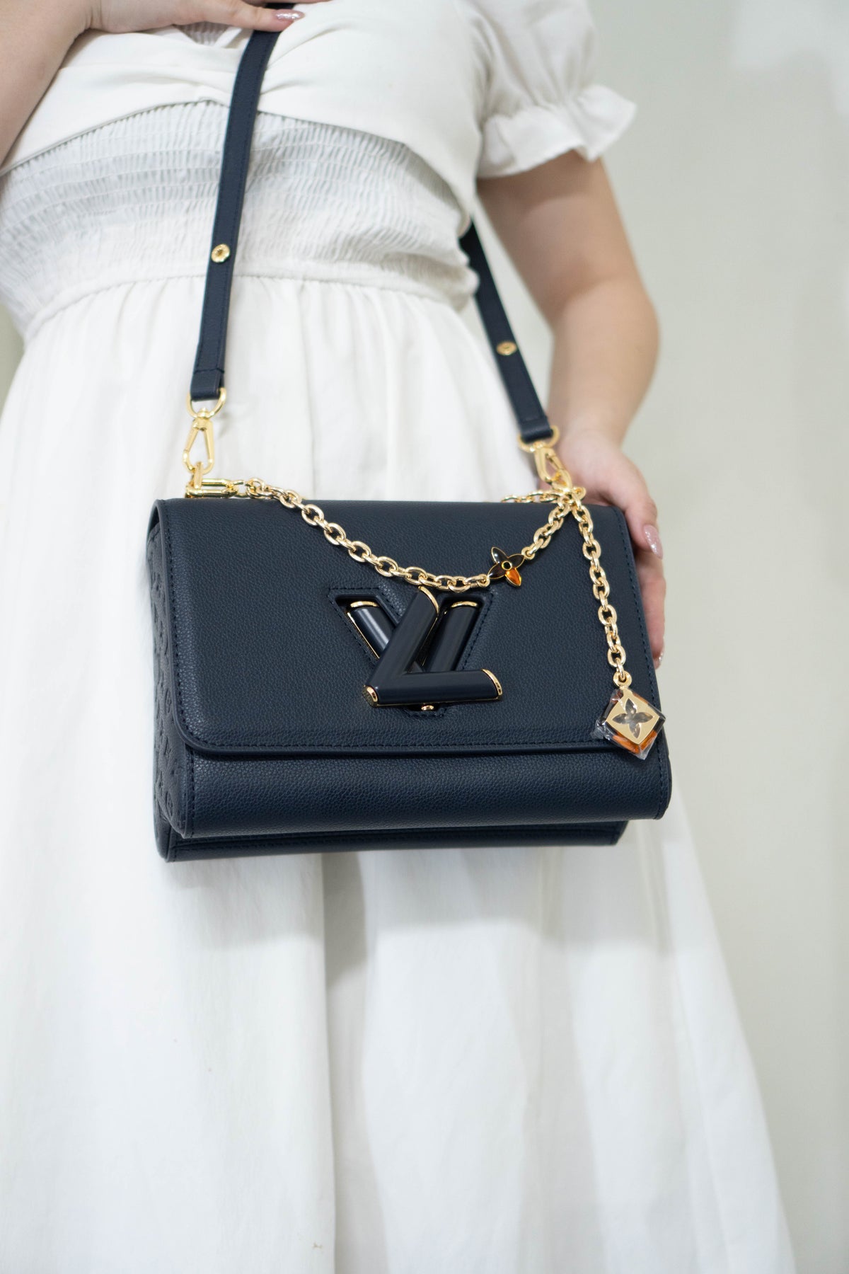 Twist MM Chain Bag – Dark Navy Monogram Empreinte & Epi Leather