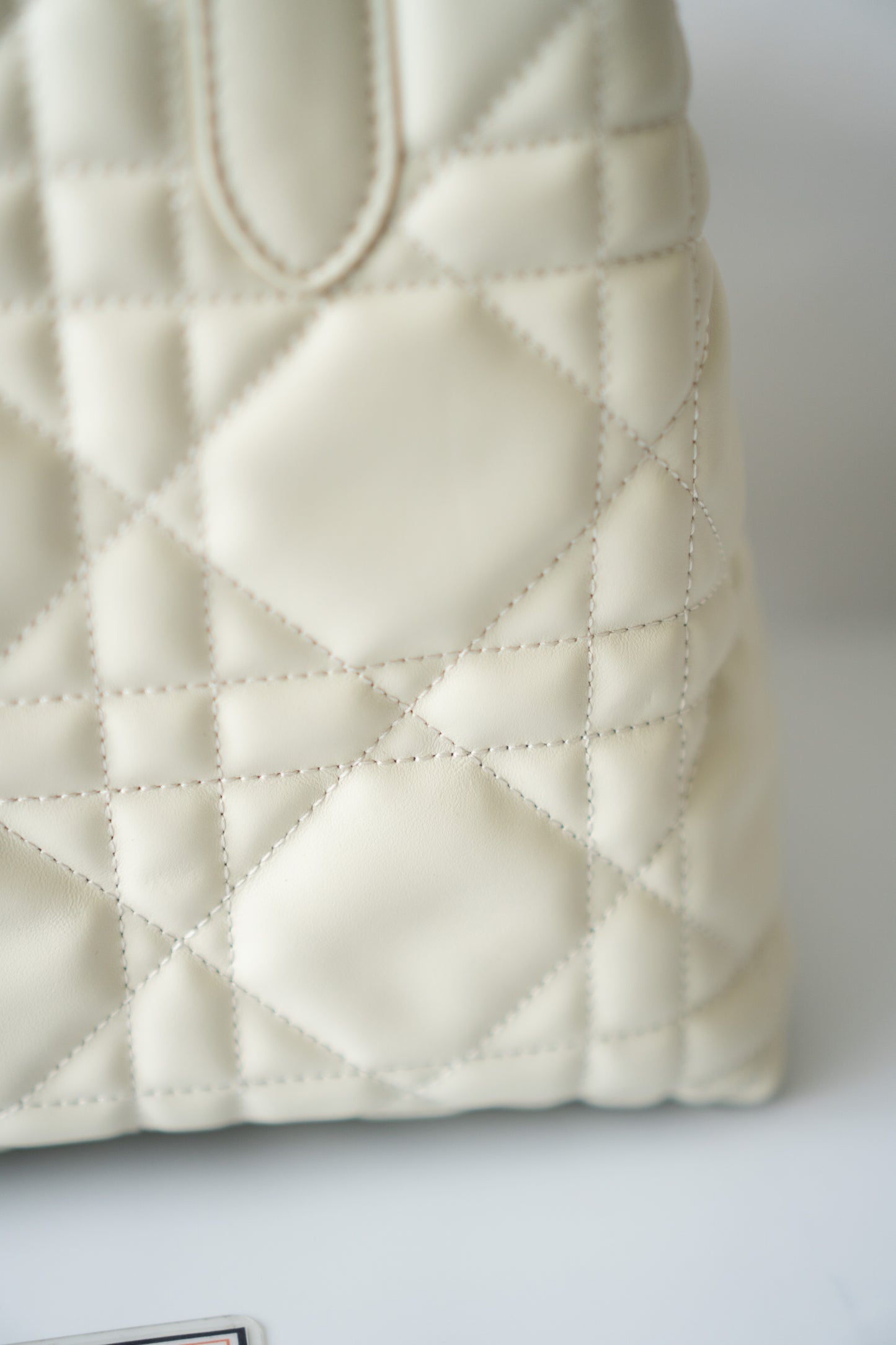 Toujour Quilted Tote Bag – Latte Calfskin with Light Gold Hardware