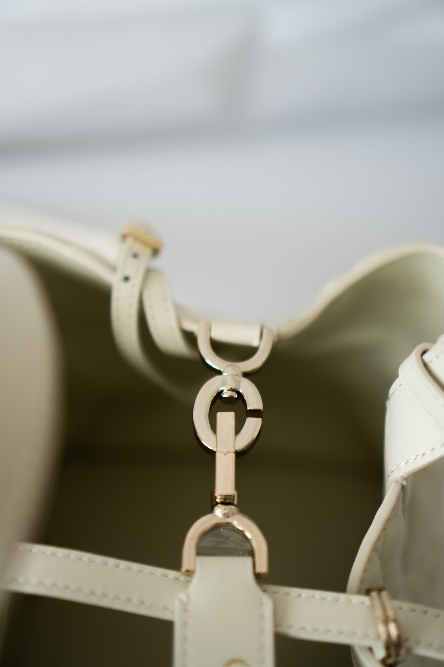 Toujour Quilted Tote Bag – Latte Calfskin with Light Gold Hardware