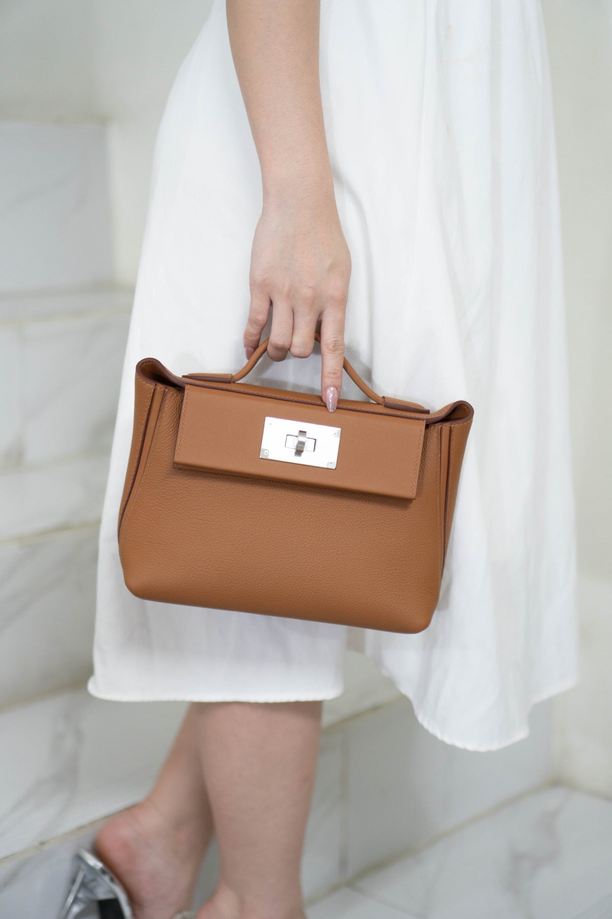 24/24 21 Bag – Gold Togo & Swift Leather