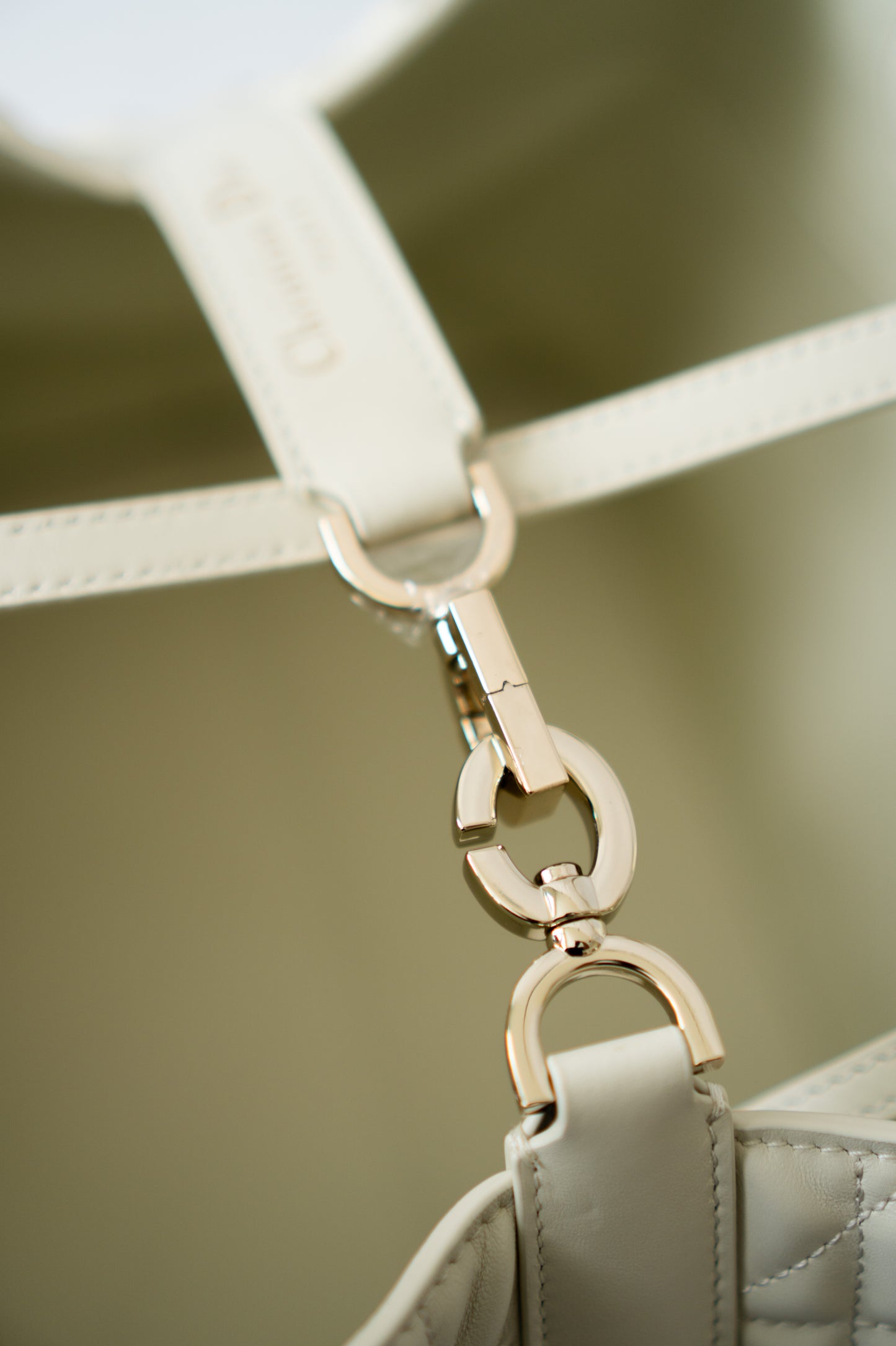 Toujour Quilted Tote Bag – Latte Calfskin with Light Gold Hardware