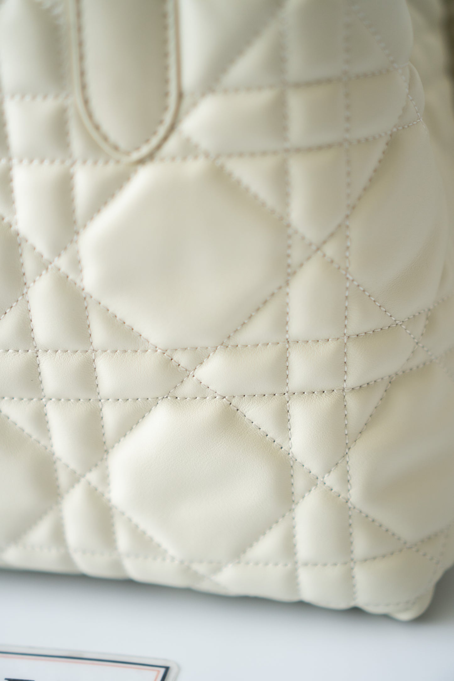 Toujour Quilted Tote Bag – Latte Calfskin with Light Gold Hardware