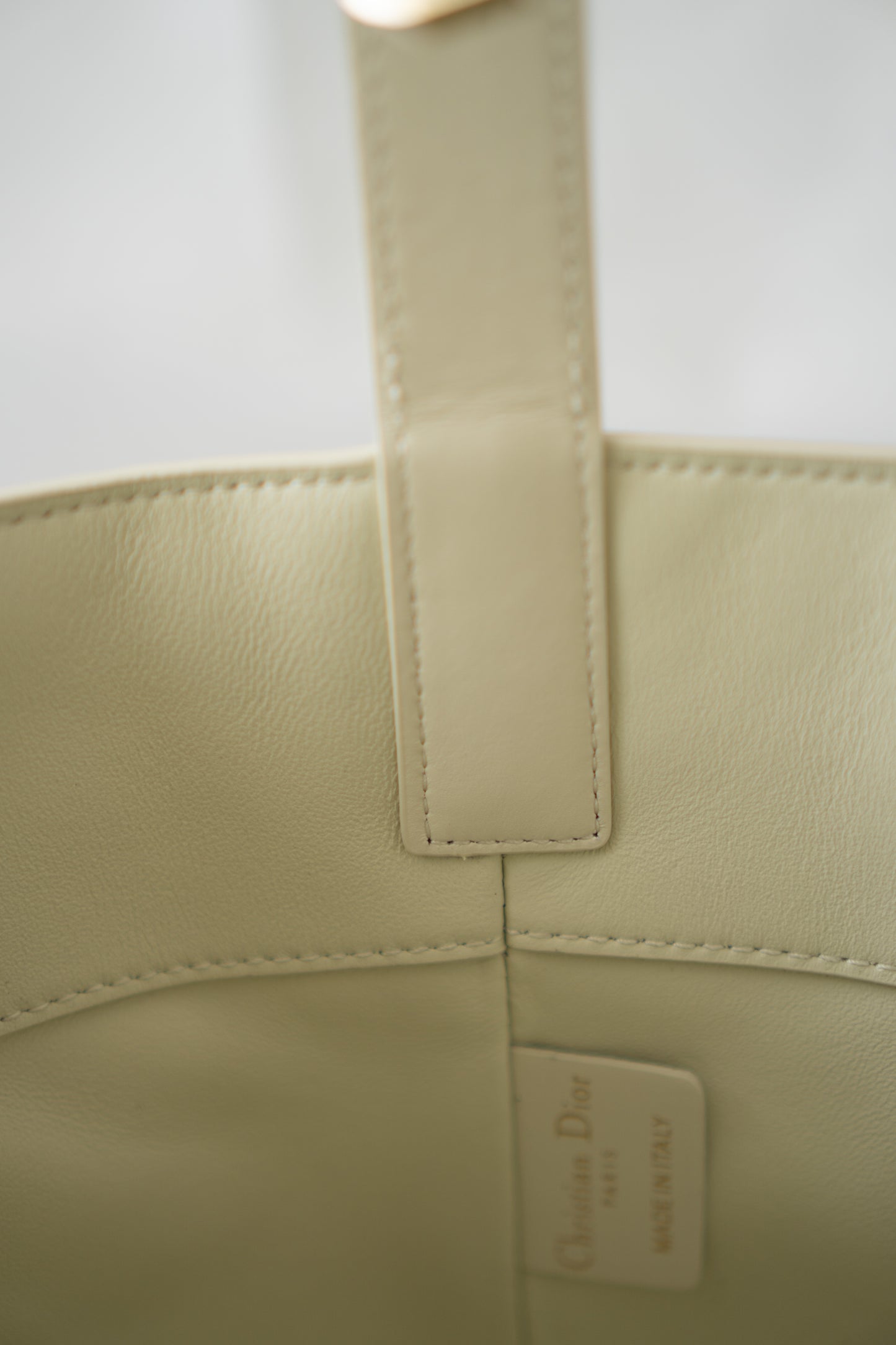 Toujour Quilted Tote Bag – Latte Calfskin with Light Gold Hardware