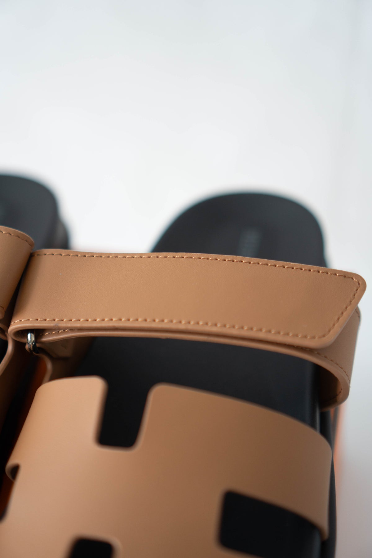 Chypre Sandals – Gold Calfskin & Black Rubber Sole