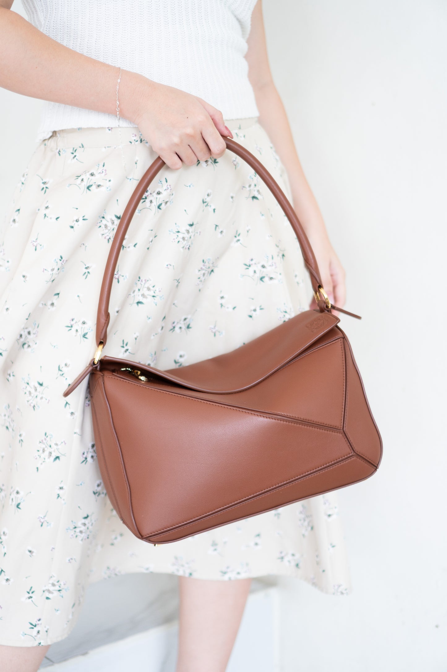Featherlight Puzzle Bag in Medium Size – Pecan Nappa Lambskin