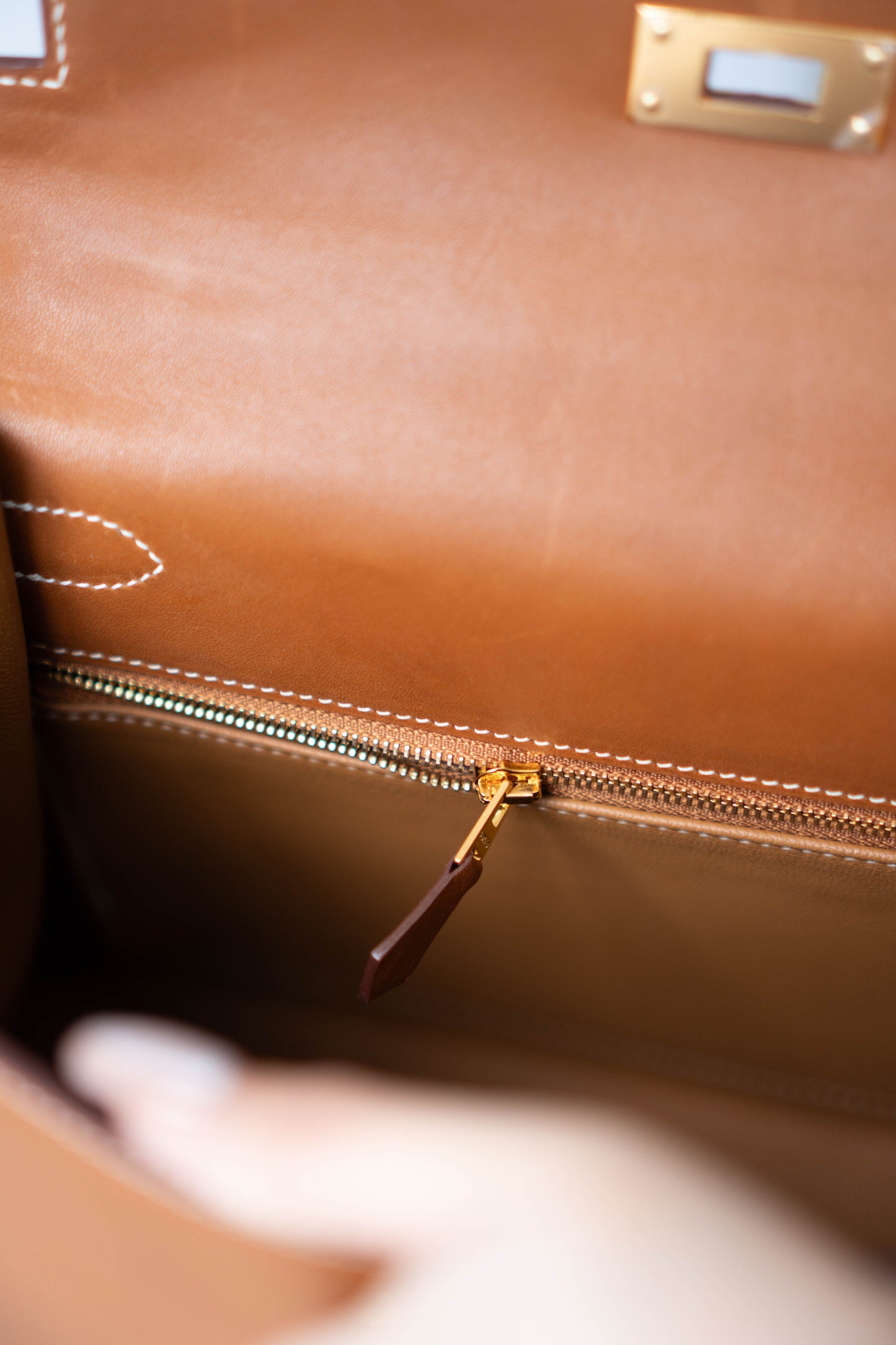 KL 28 Sellier in Barenia Leather with Gold Hardware