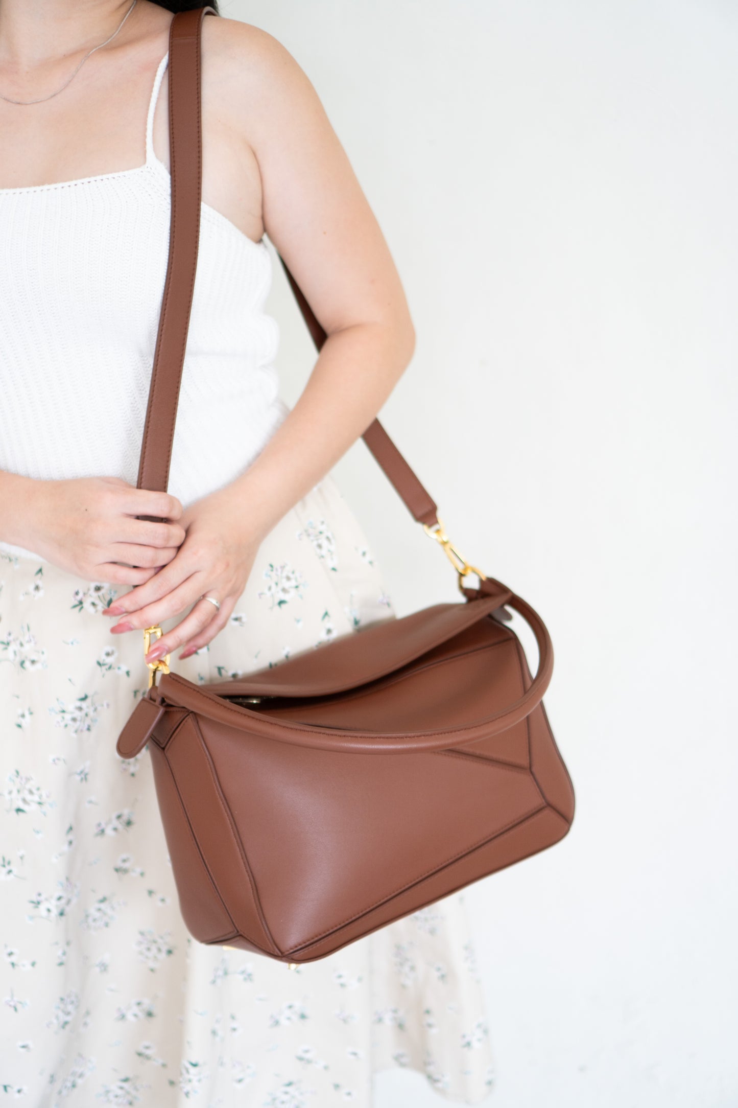 Featherlight Puzzle Bag in Medium Size – Pecan Nappa Lambskin