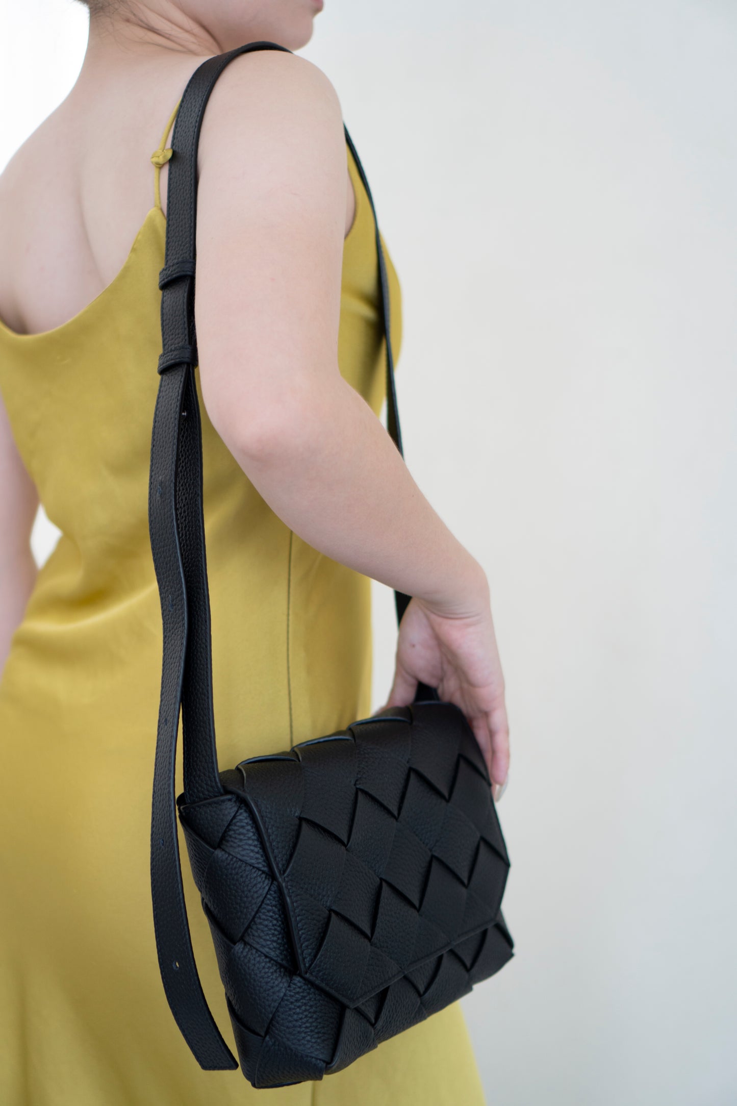 Diago Crossbody – Black Grained Calfskin Leather