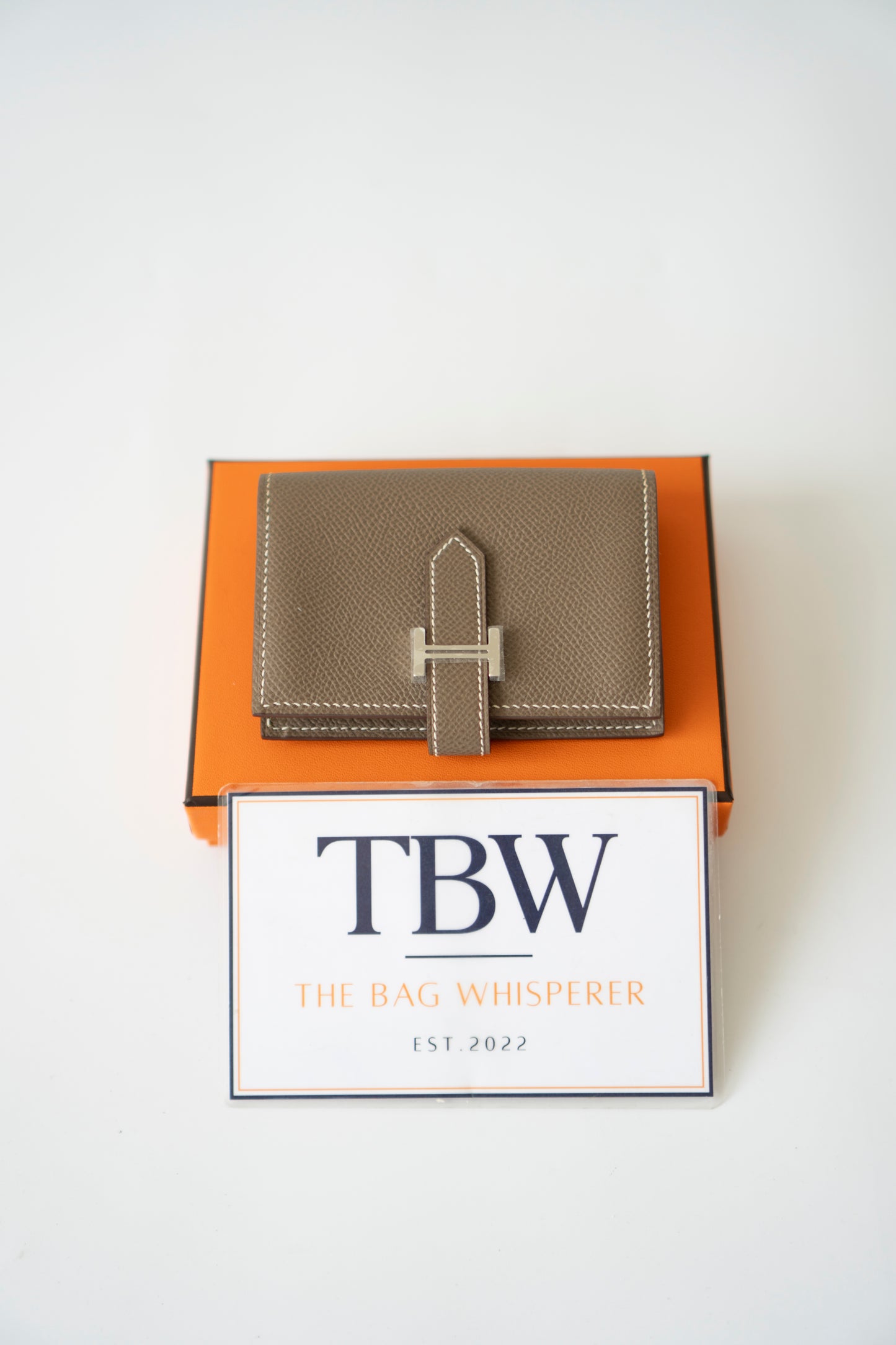 Bearn Card Wallet – Etoupe Epsom Leather with Palladium Hardware