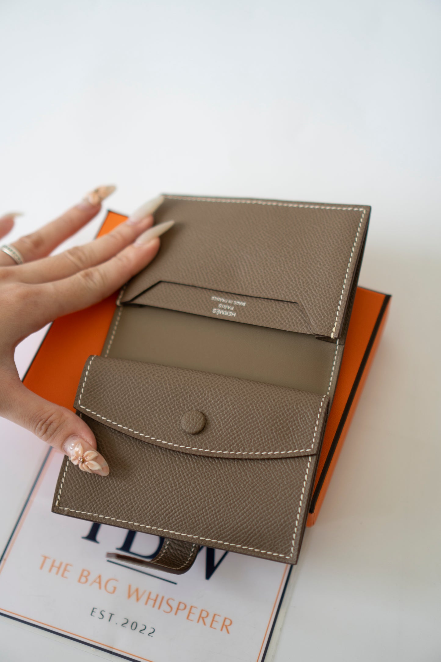Bearn Card Wallet – Etoupe Epsom Leather with Palladium Hardware