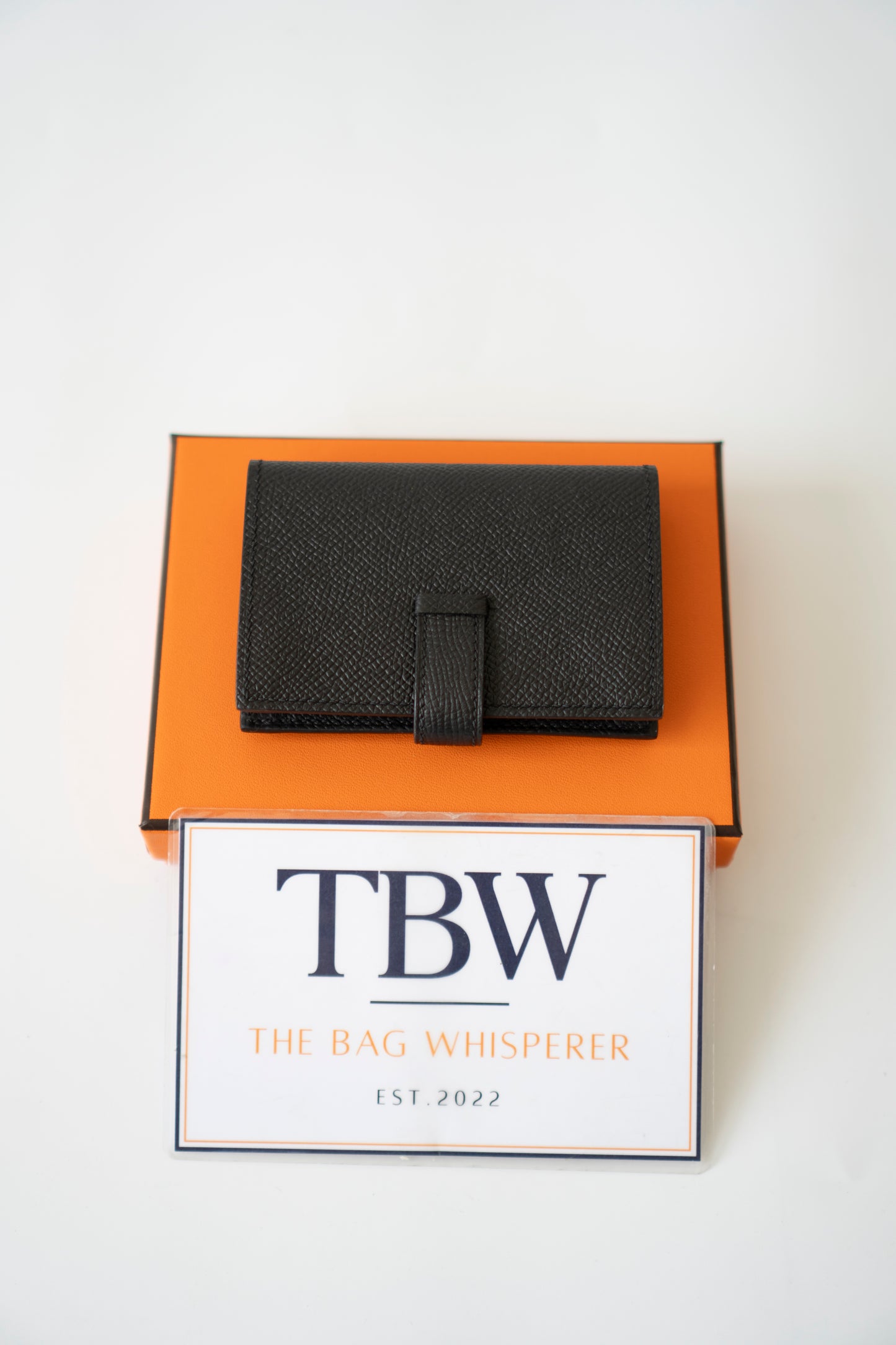 Bearn Card Holder – Black Epsom Leather with Palladium Hardware