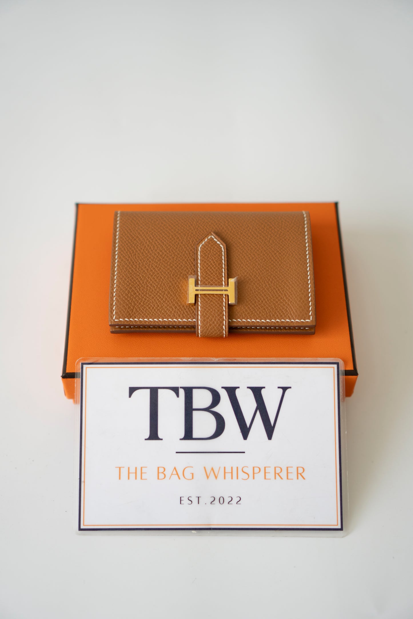 Bearn Card Holder – Gold Epsom Leather with Gold Hardware