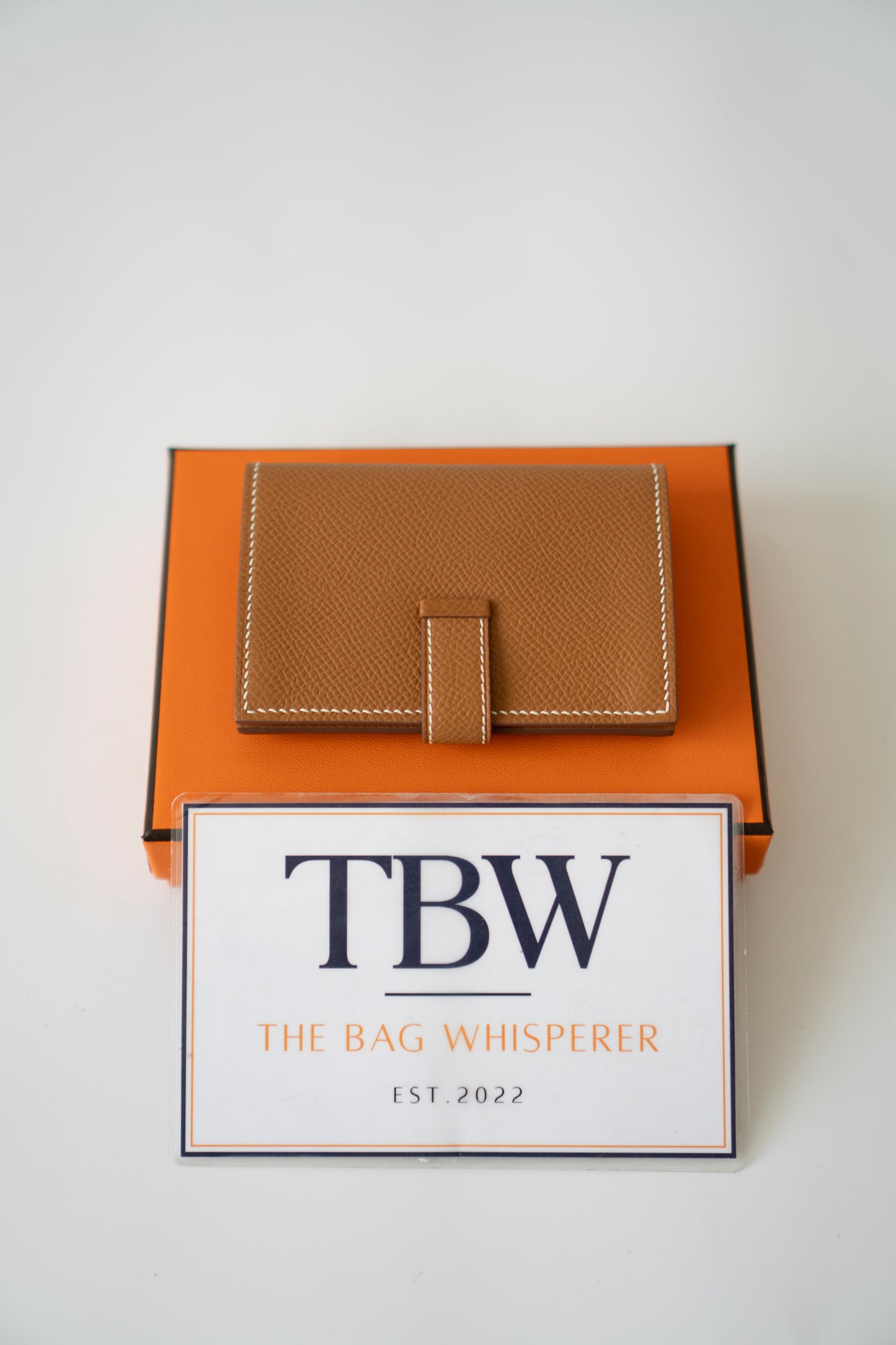 Bearn Card Holder – Gold Epsom Leather with Gold Hardware