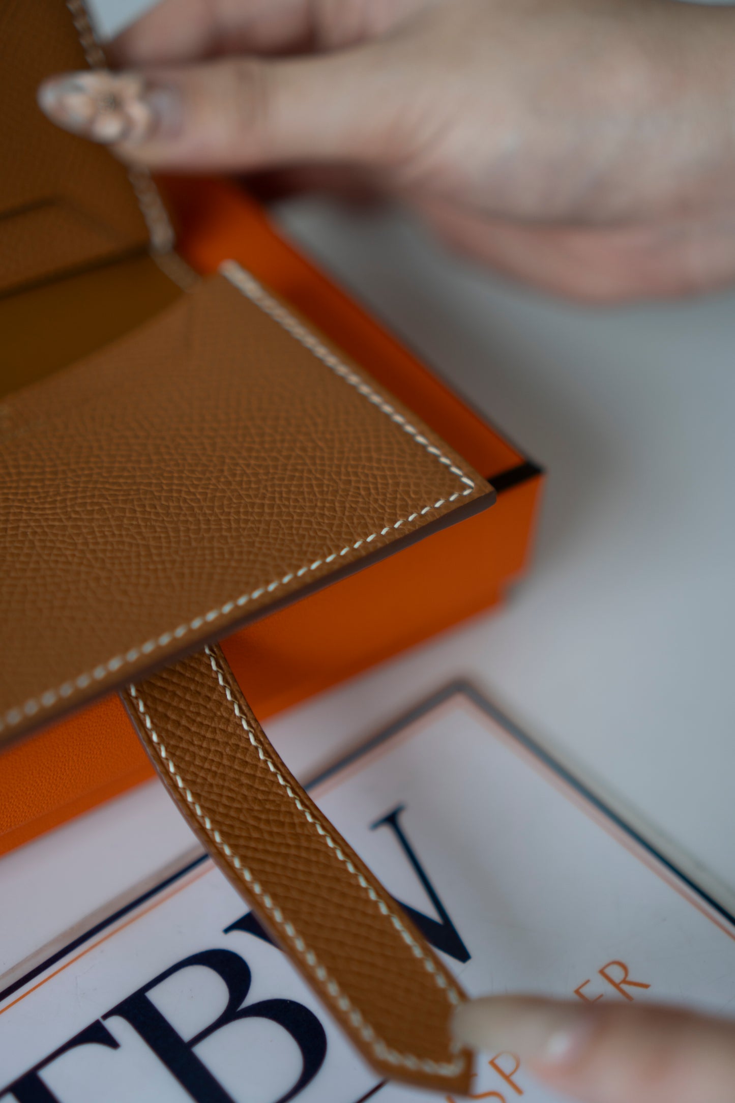 Bearn Card Holder – Gold Epsom Leather with Gold Hardware