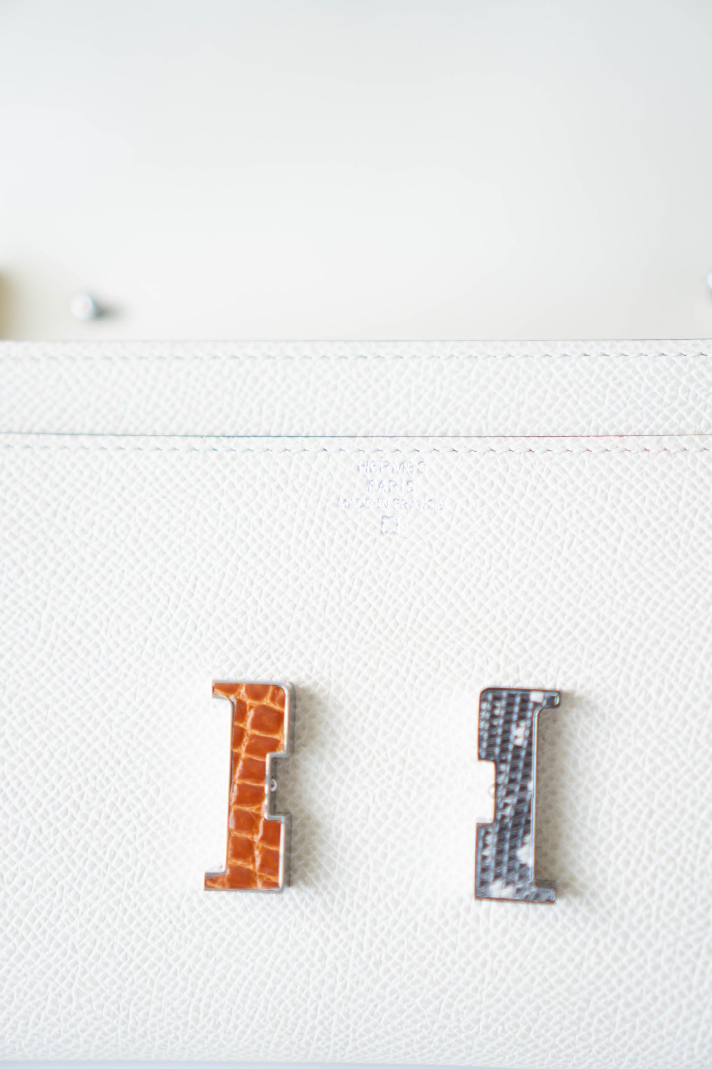 Constanc Wallet To Go with Touch of Exotic Nata Epsom Leather with Palladium Hardware