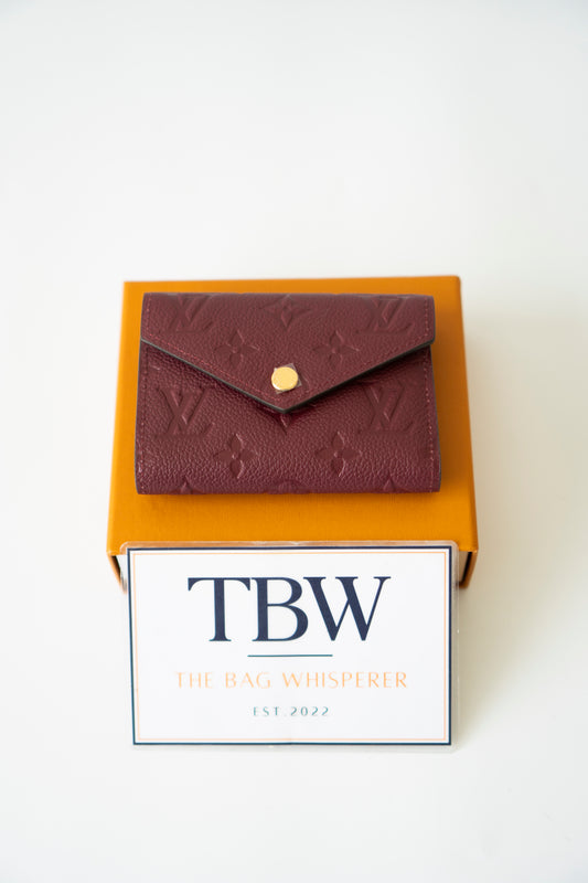 Victorine Wallet – Burgundy Empreinte Leather