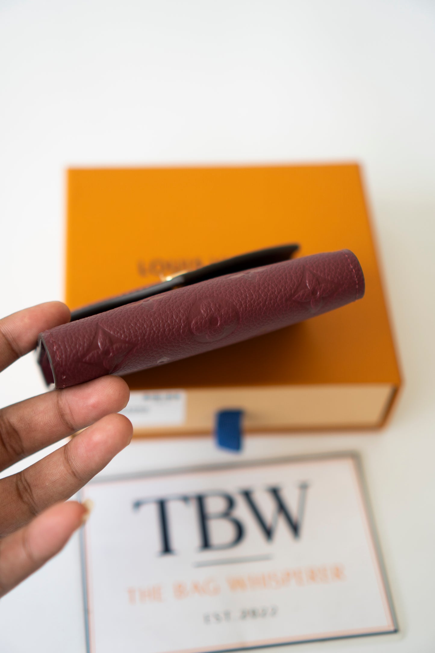 Victorine Wallet – Burgundy Empreinte Leather