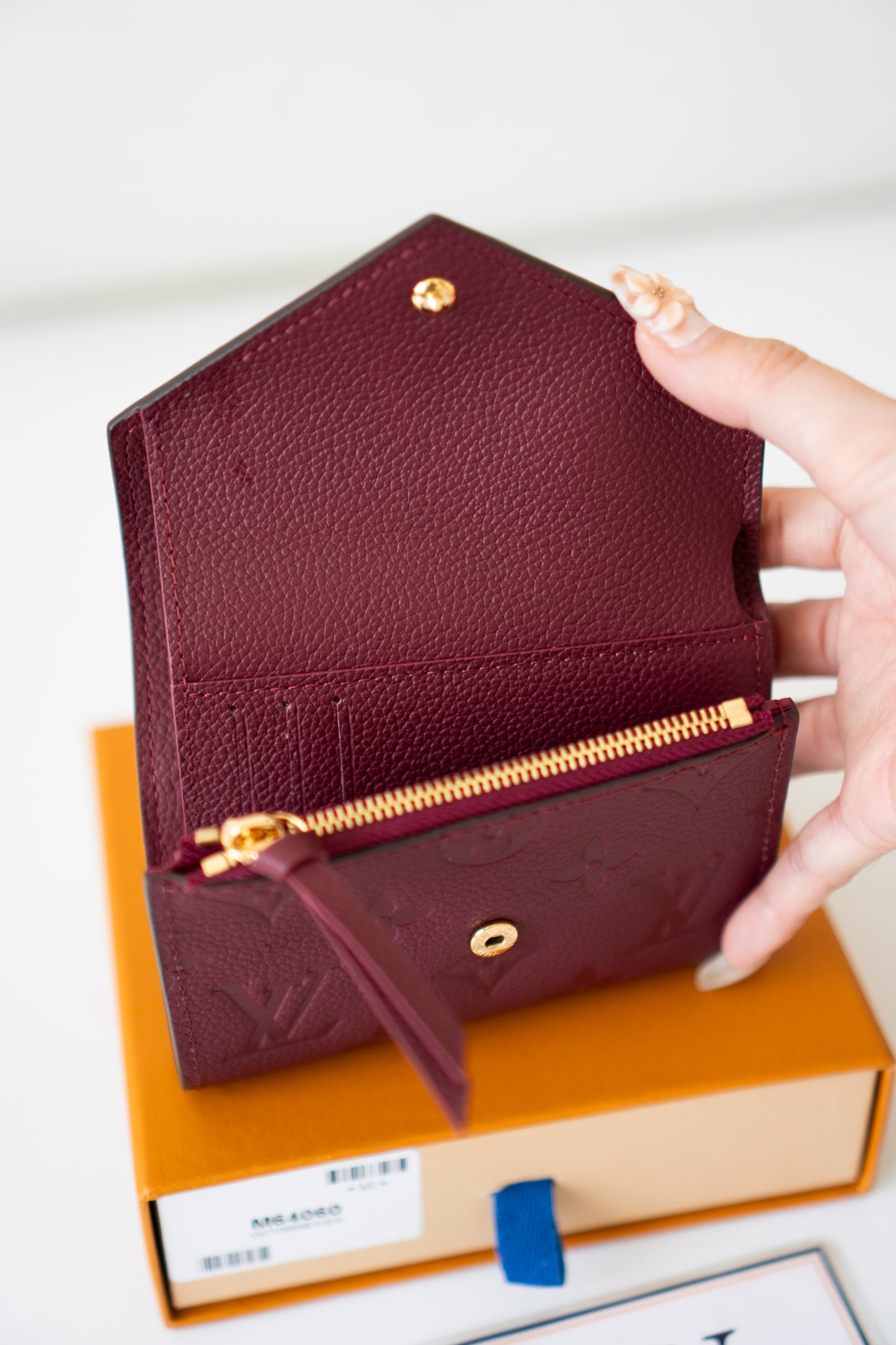 Victorine Wallet – Burgundy Empreinte Leather