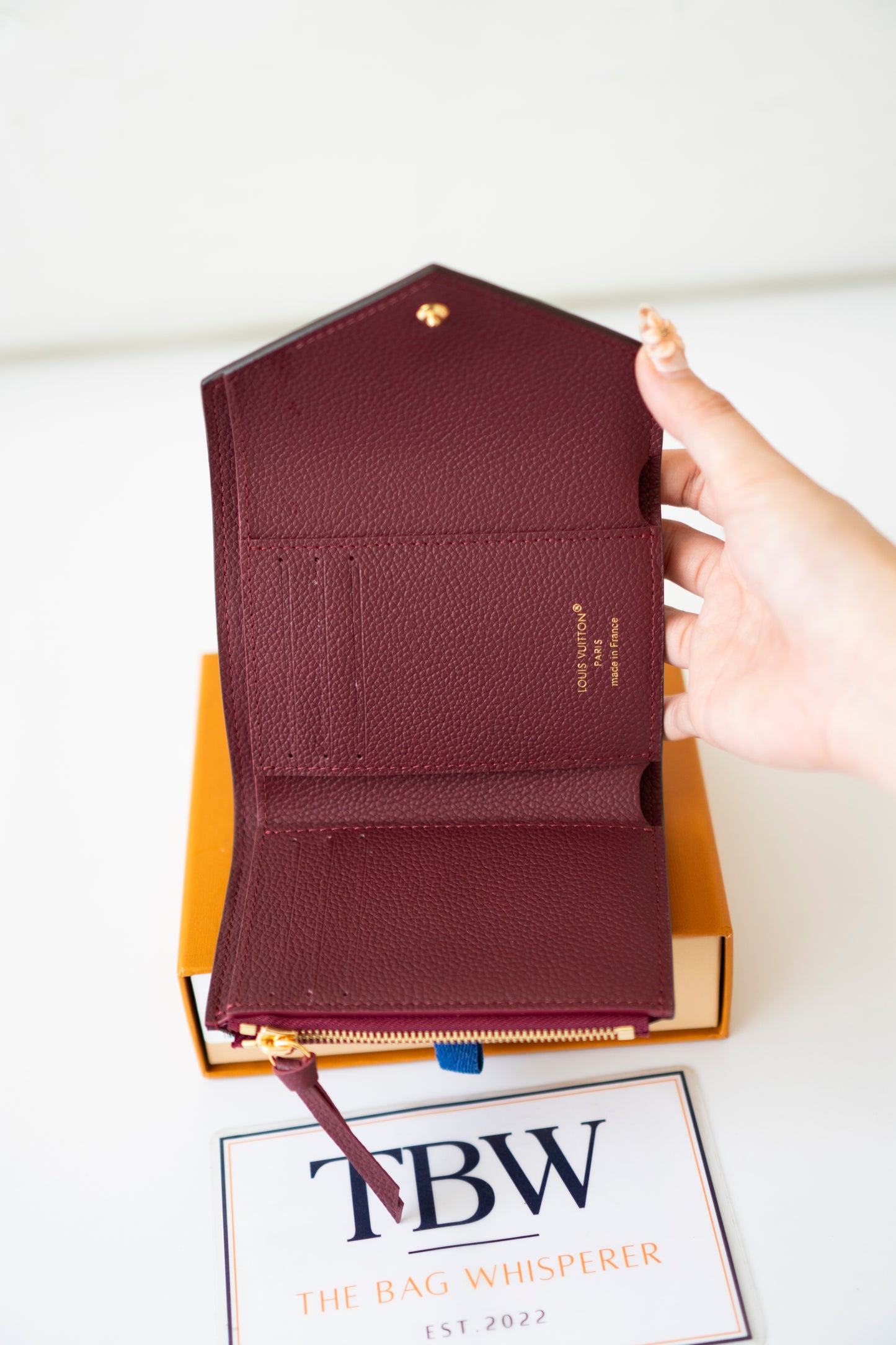 Victorine Wallet – Burgundy Empreinte Leather