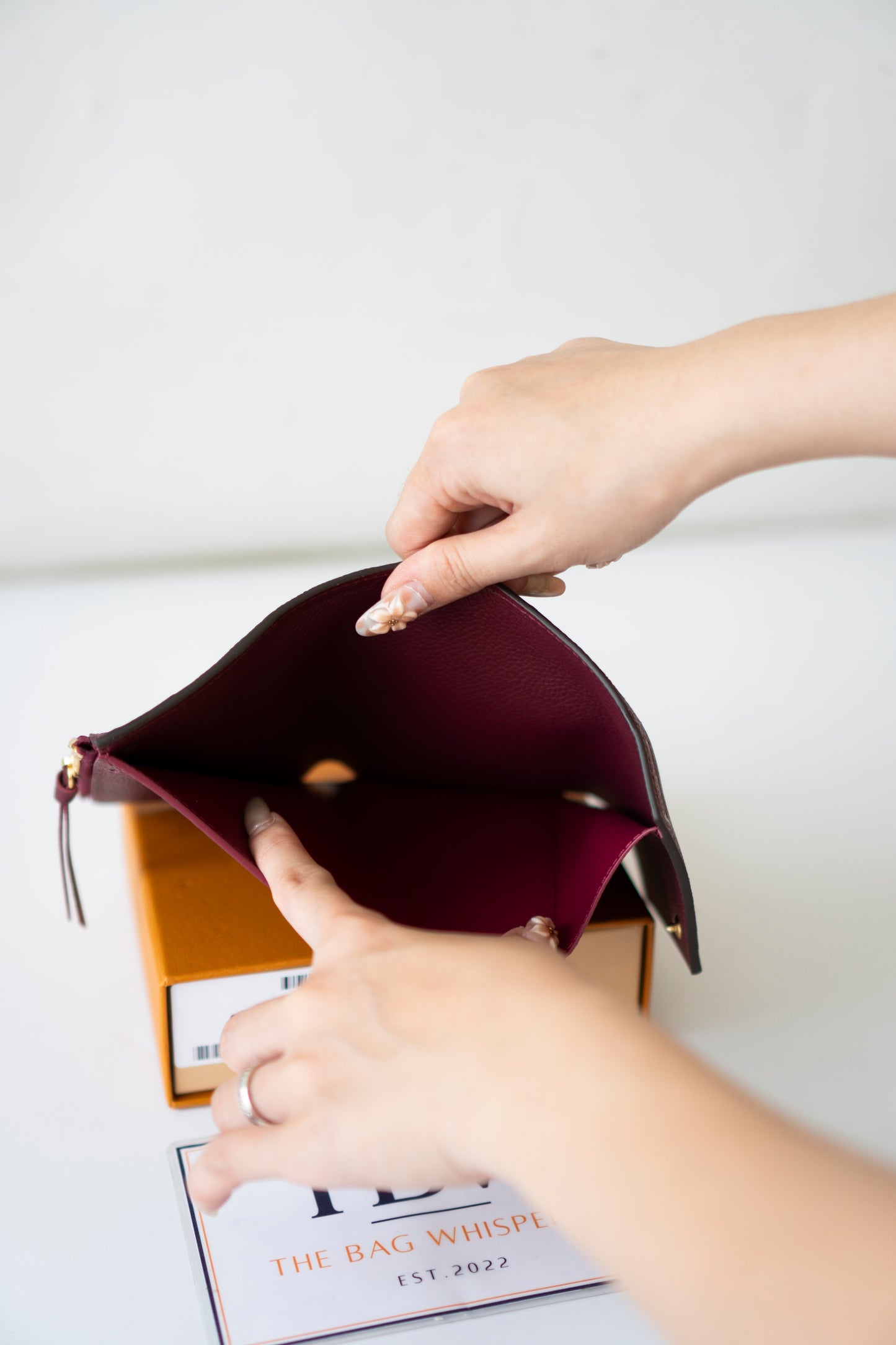 Victorine Wallet – Burgundy Empreinte Leather