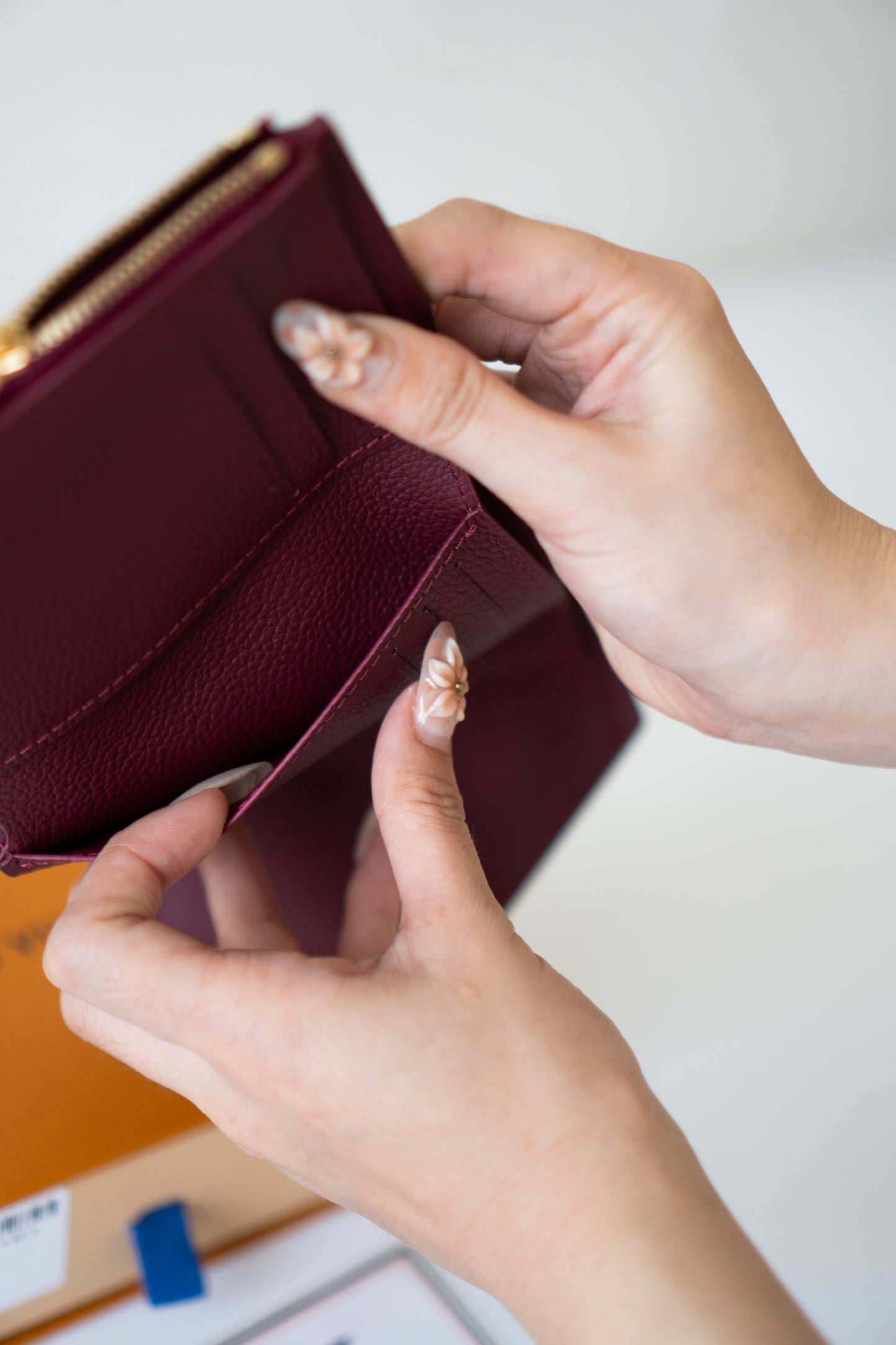 Victorine Wallet – Burgundy Empreinte Leather