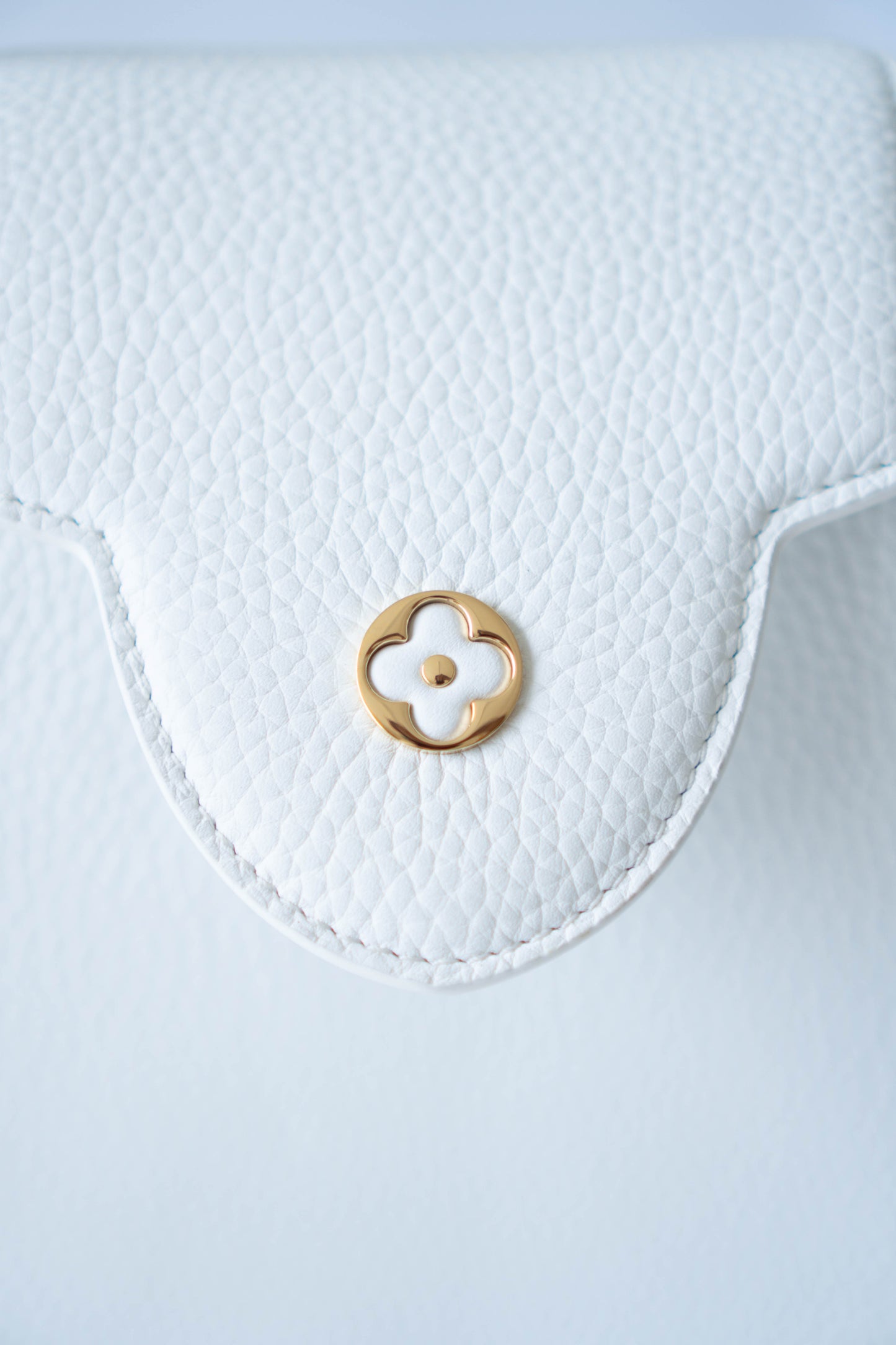Capucine BB in Snow White Taurillon Leather With Gold Hardware