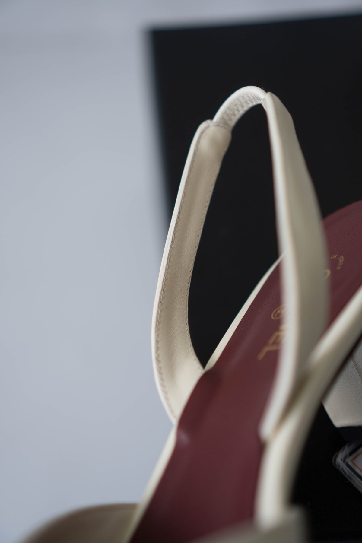 CC Cap-Toe Slingback Pumps – Cream &amp; Crackled Metallic Gold Leather