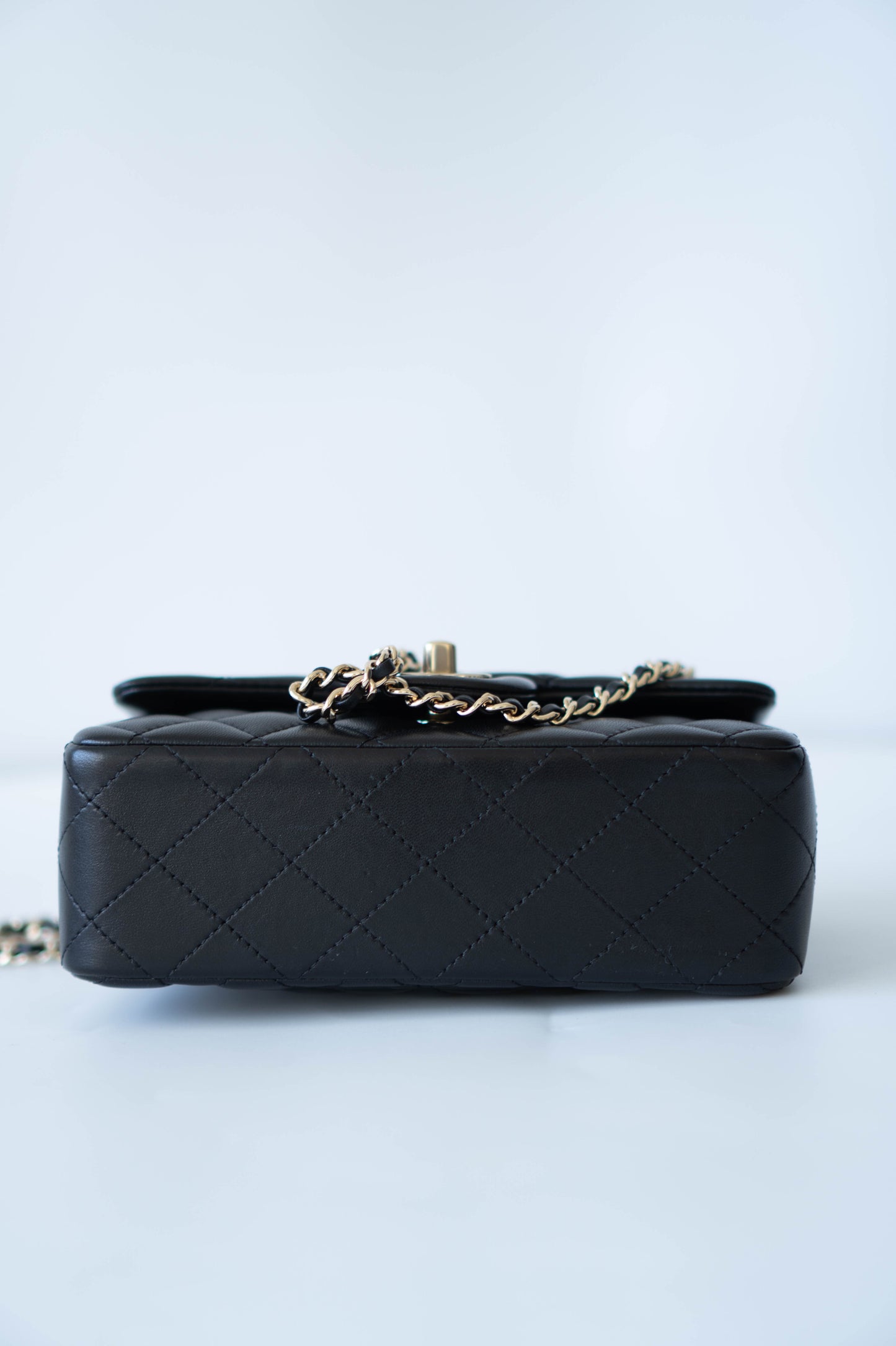 Mini Top Handle Flap – Black Lambskin with Gold Hardware