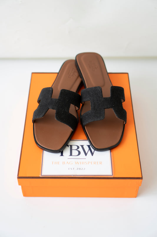 Oran Sandals – Black Denim