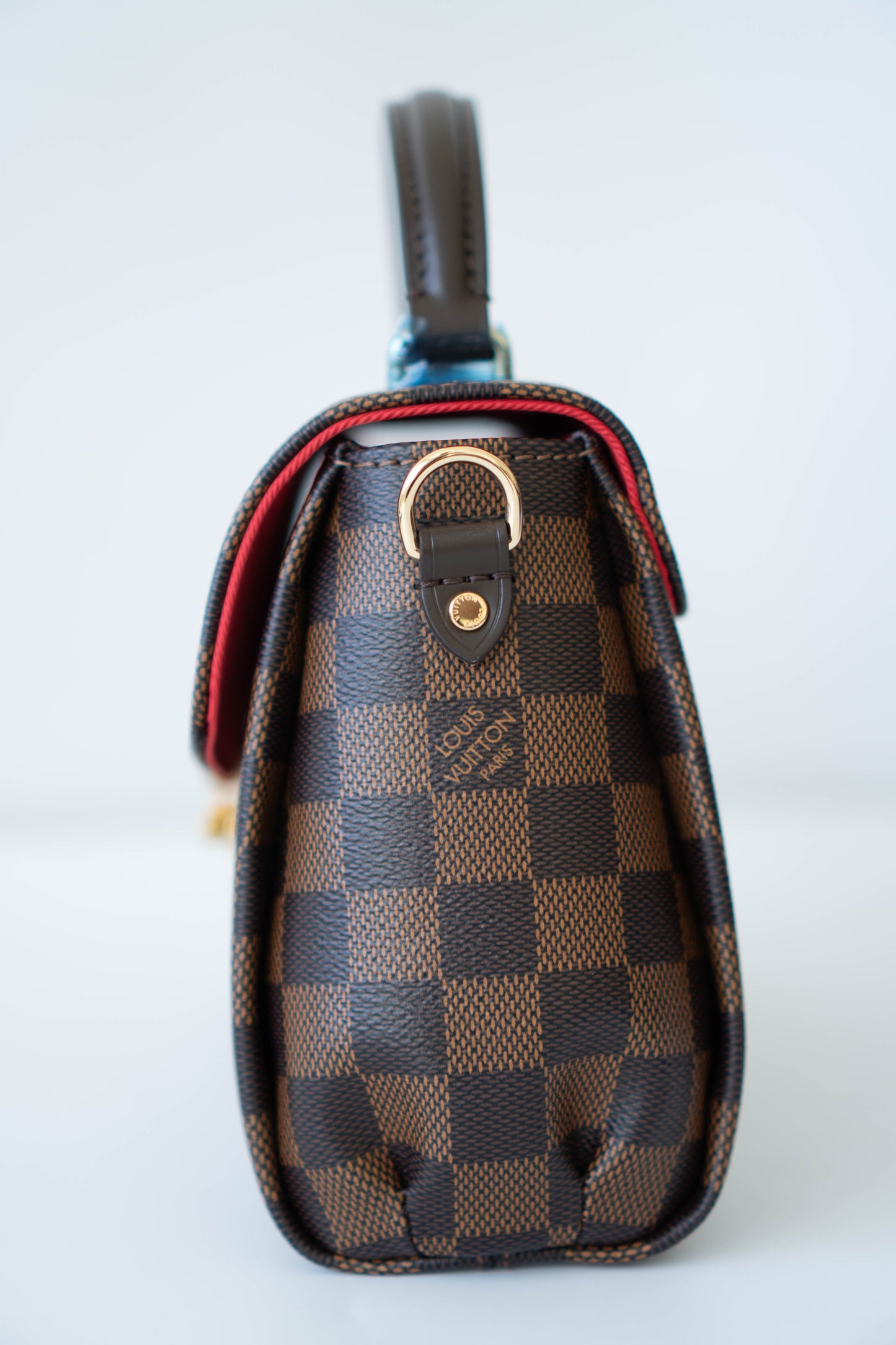 Croisette Top Handle Flap – Damier Ebene Canvas with Gold Hardware