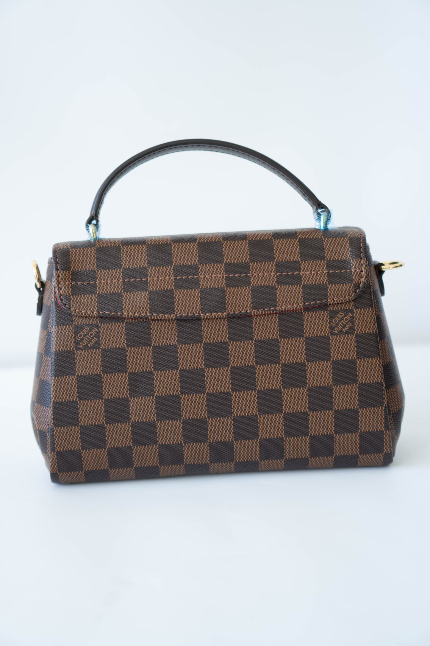Croisette Top Handle Flap – Damier Ebene Canvas with Gold Hardware