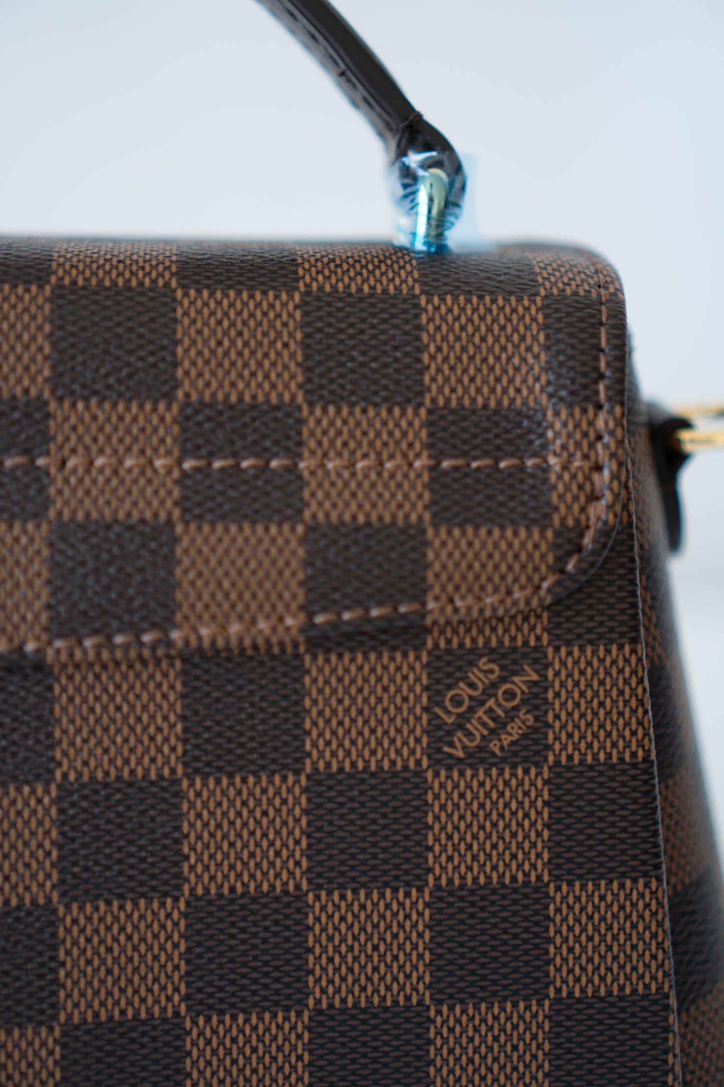 Croisette Top Handle Flap – Damier Ebene Canvas with Gold Hardware