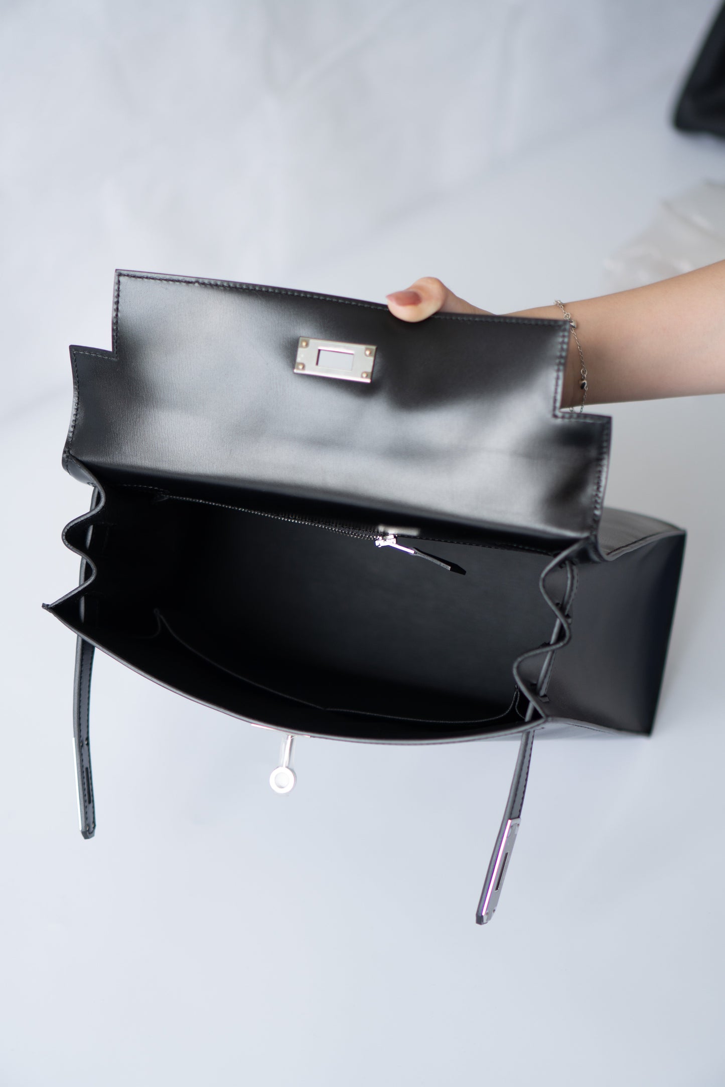 KL 28 – Black Box Leather with Palladium Hardware