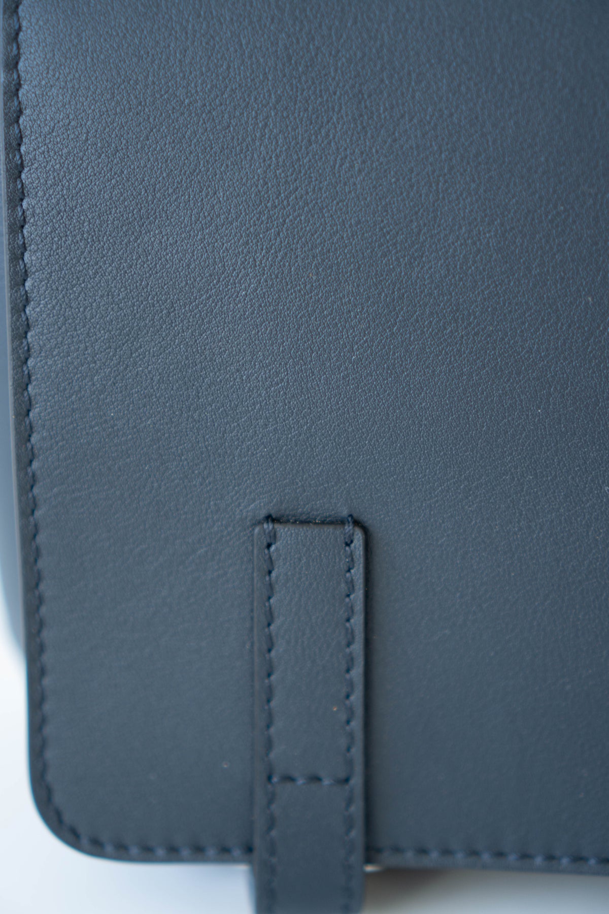 Military Messenger in Navy Blue supple Leather with Palladium Hardware