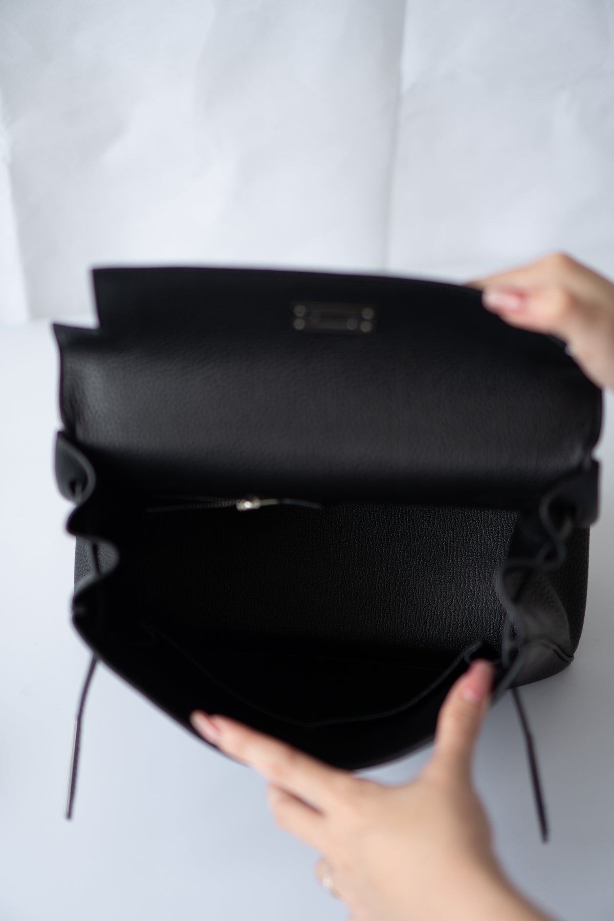 KL 28 – Black Togo with Palladium Hardware