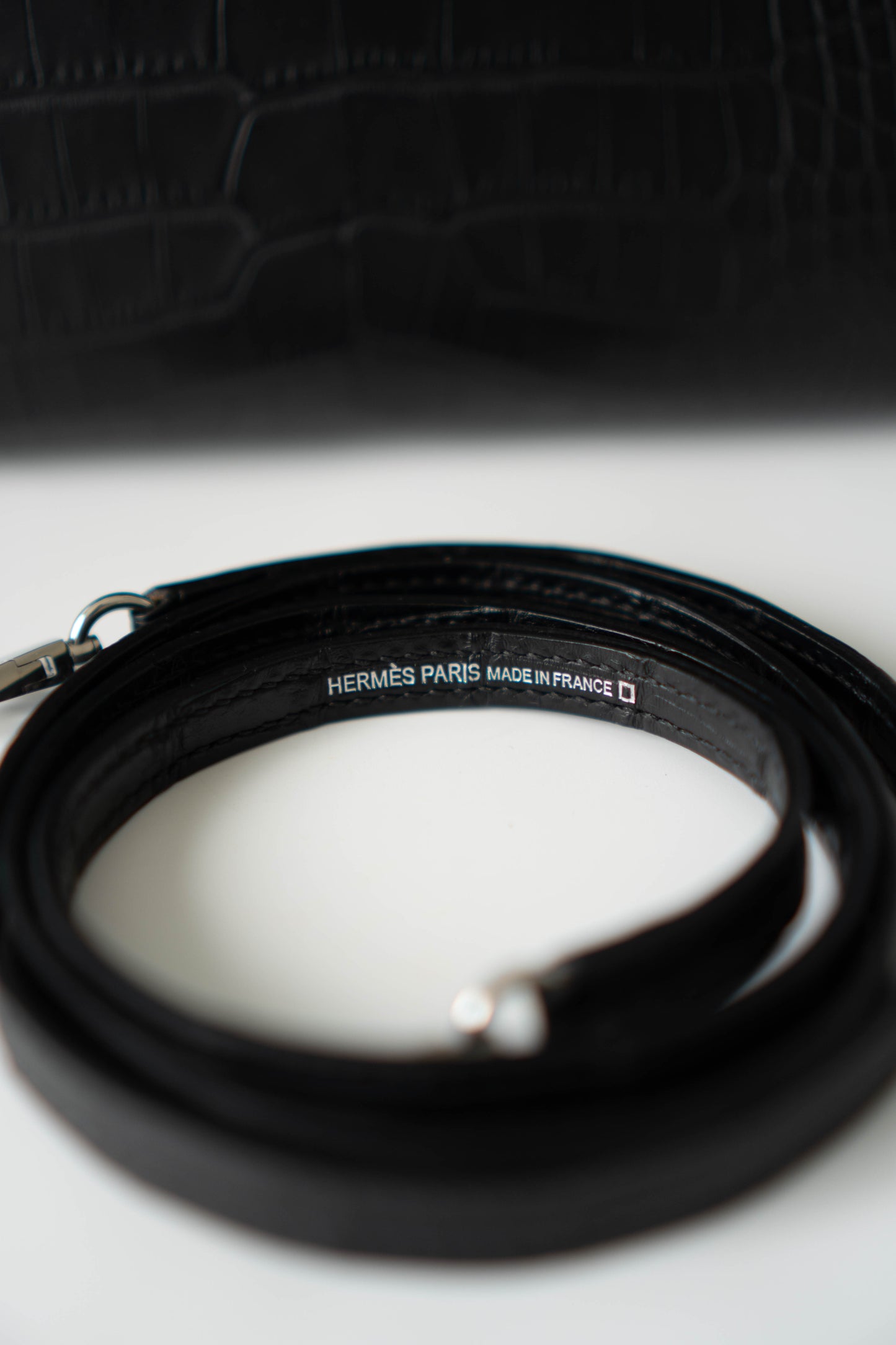 Mini KL II in Black Alligator leather with Palladium Hardware