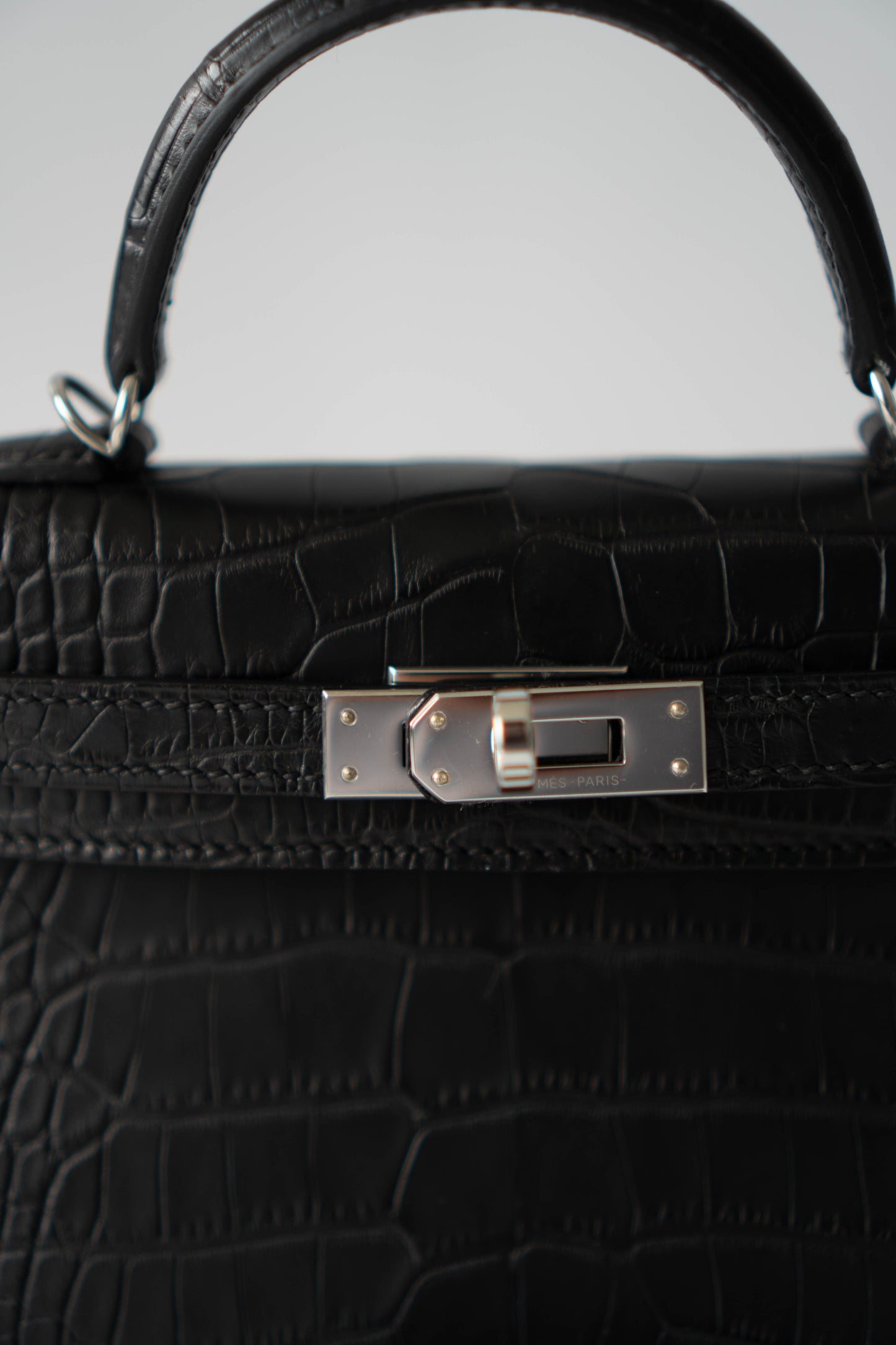 Mini KL II in Black Alligator leather with Palladium Hardware