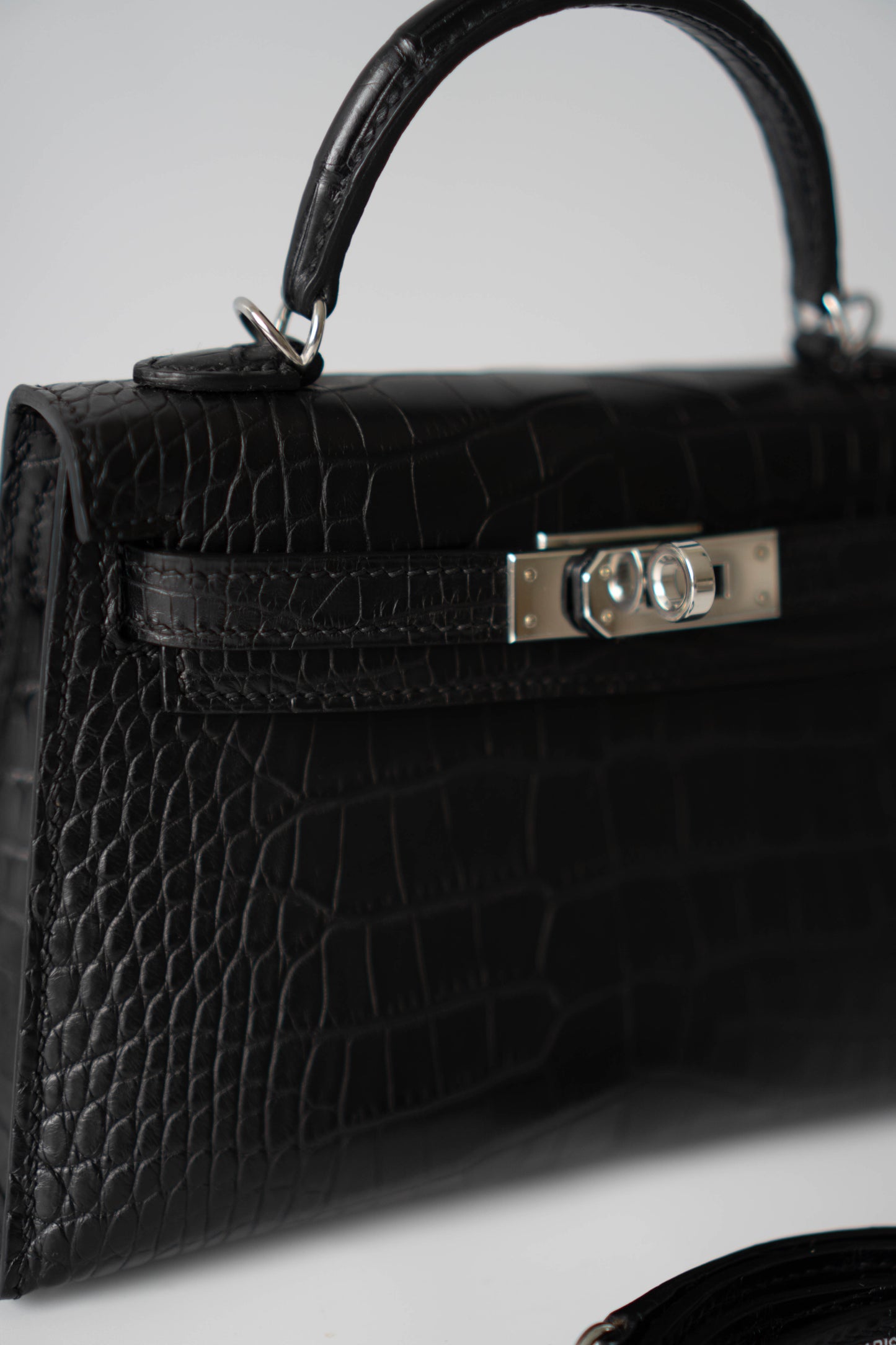 Mini KL II in Black Alligator leather with Palladium Hardware