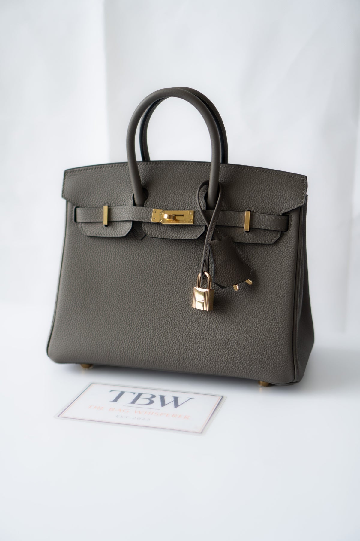 BK 25 – Gris Meyer Togo with Gold Hardware