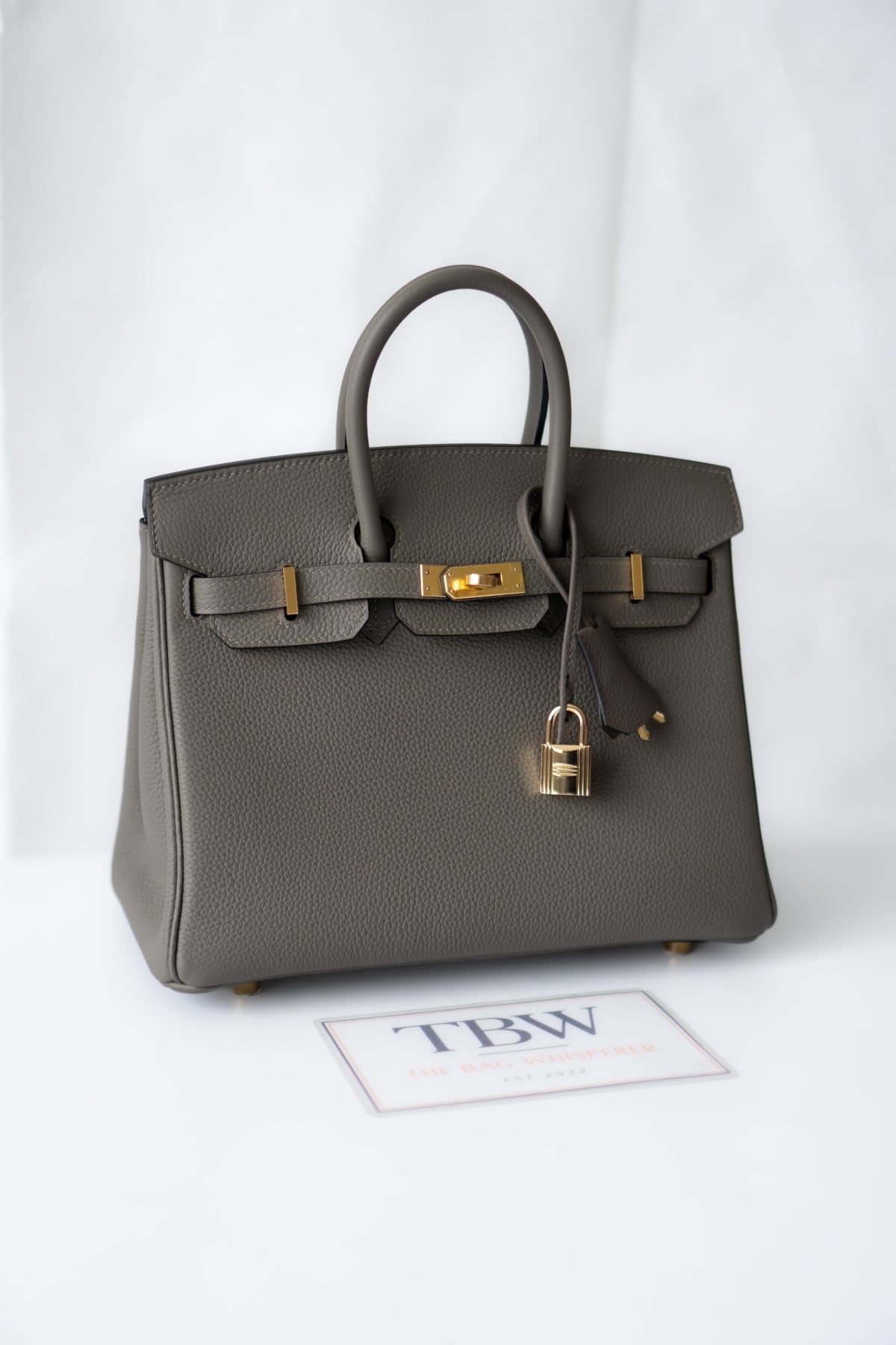 BK 25 – Gris Meyer Togo with Gold Hardware