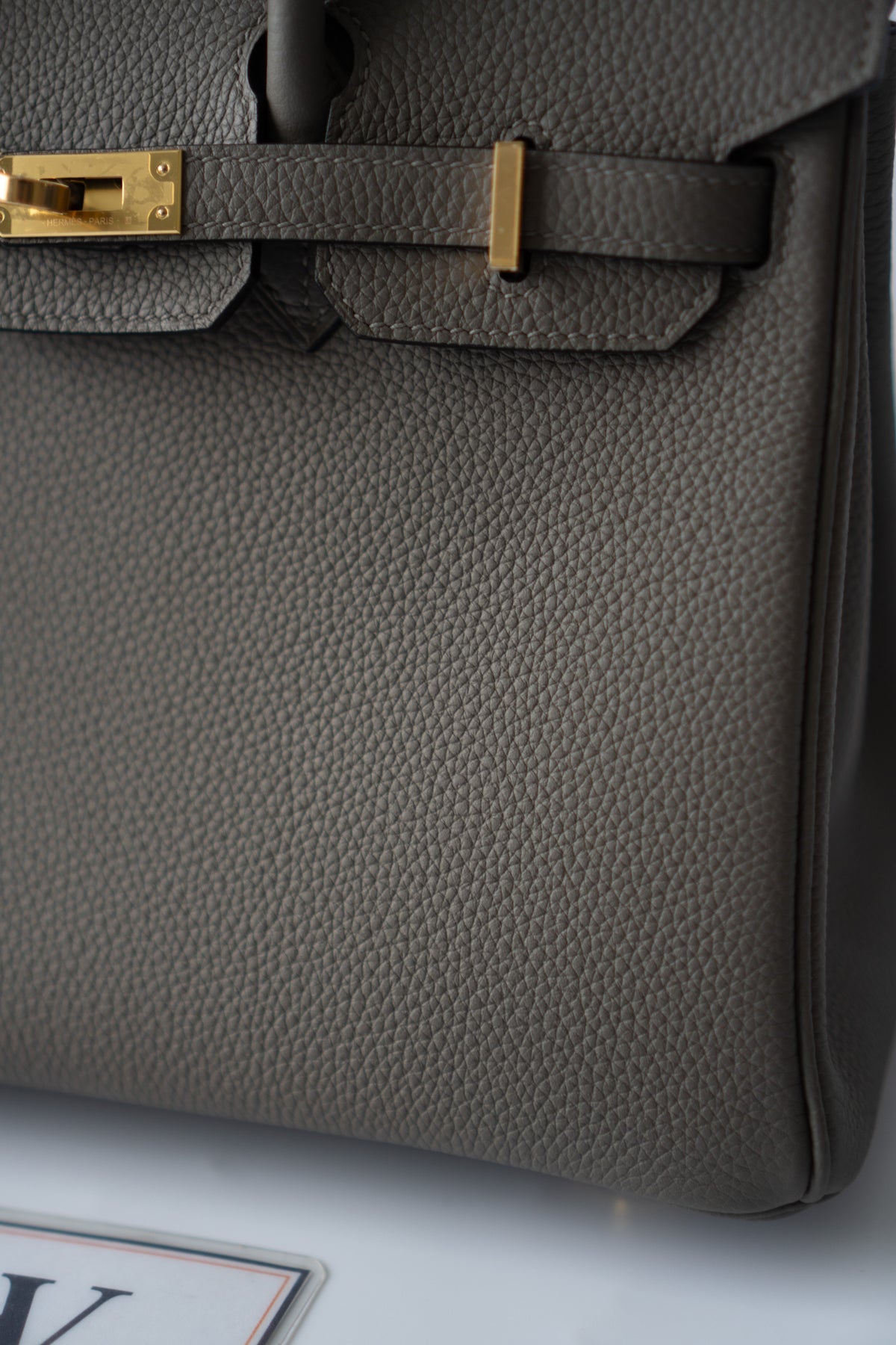 BK 25 – Gris Meyer Togo with Gold Hardware