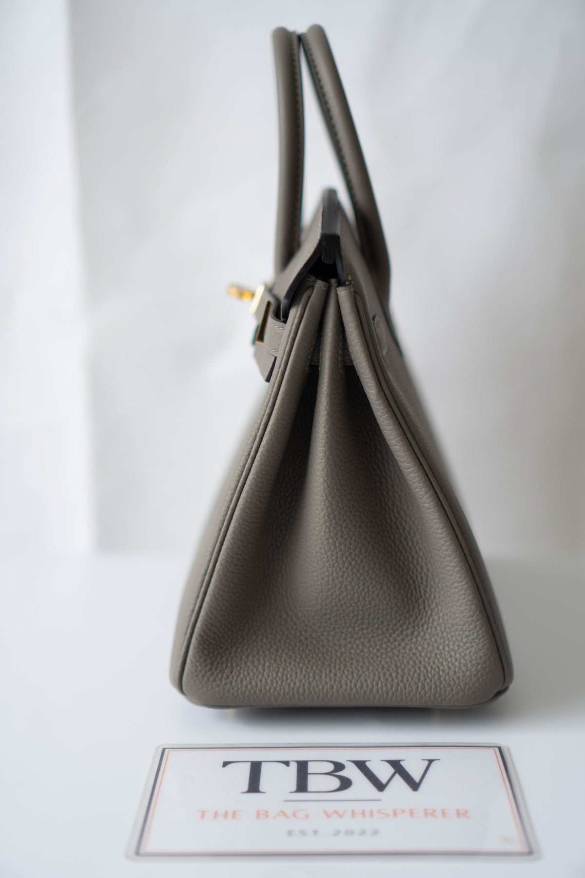 BK 25 – Gris Meyer Togo with Gold Hardware