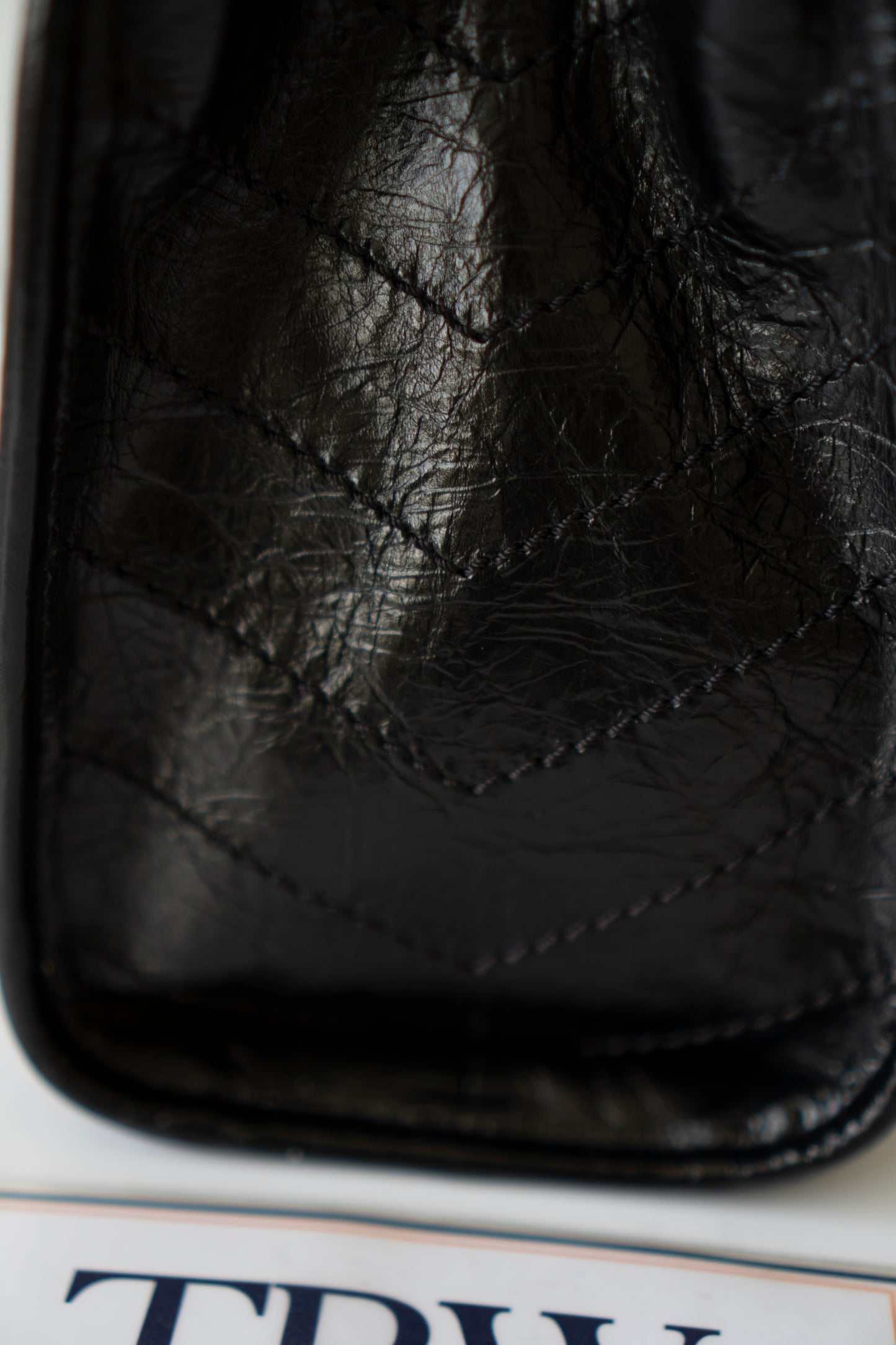 Niki Small Shopping Bag – Black Crinkled Vintage Calfskin with Gold Hardware