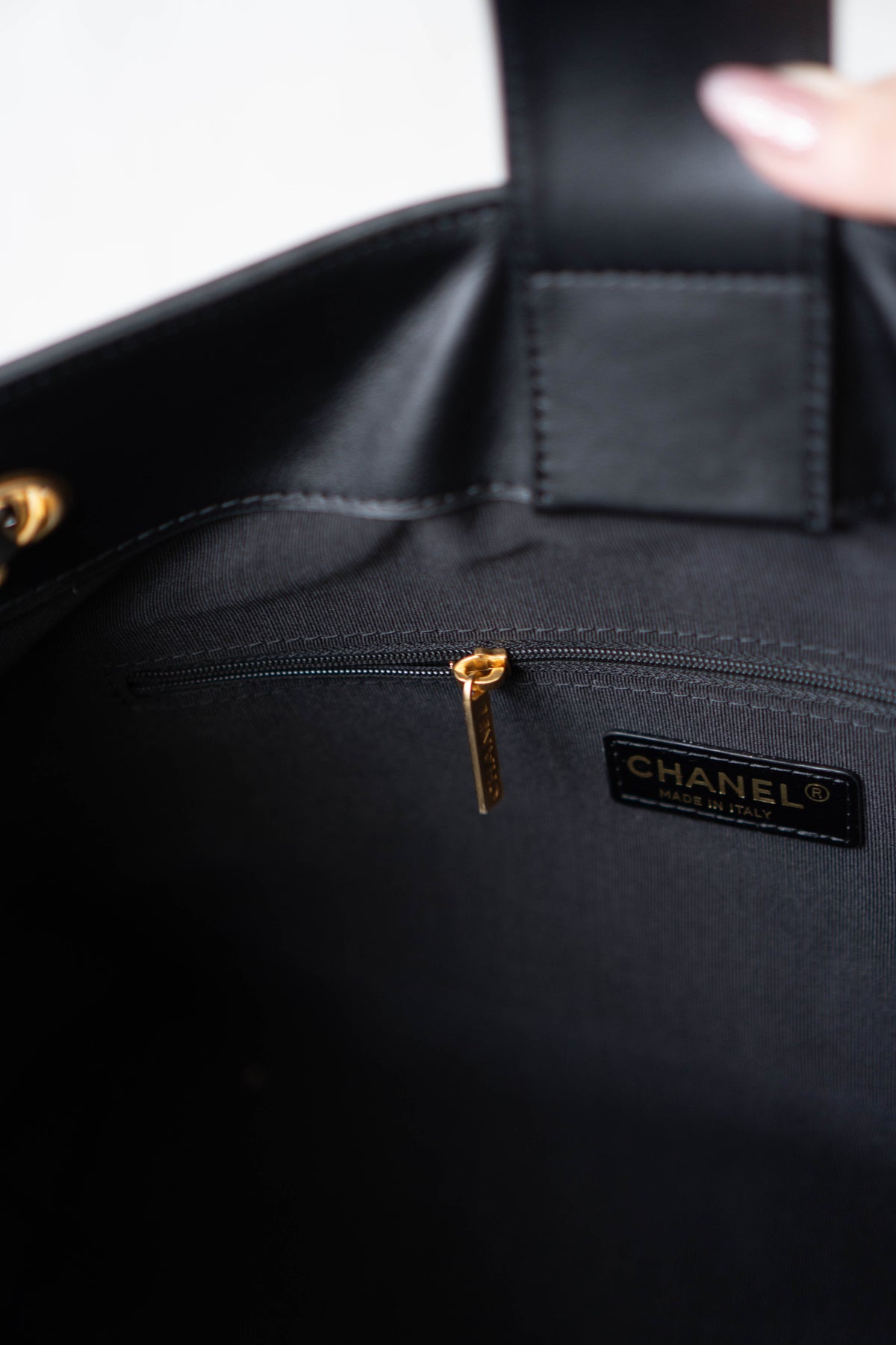 CC Large Hobo Bag – Black Calfskin in Gold Hardware