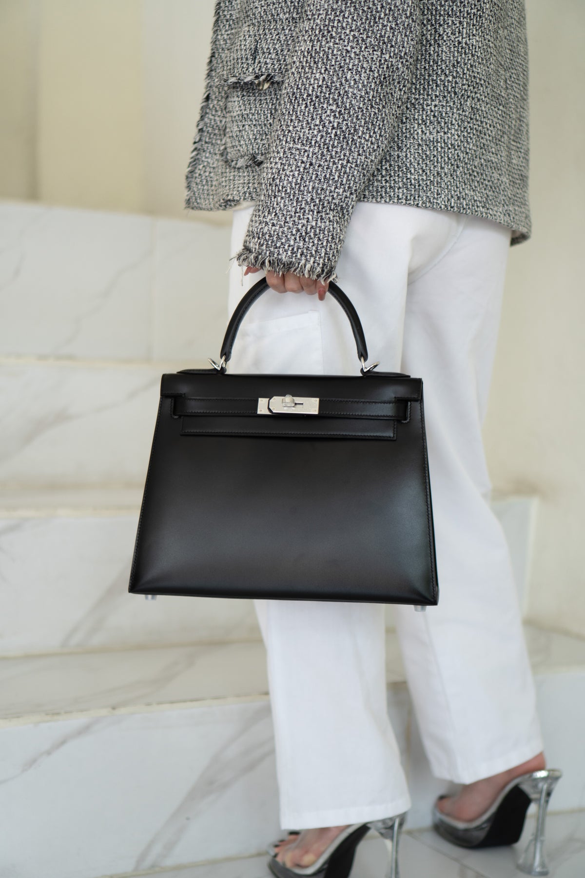 KL 28 – Black Box Leather with Palladium Hardware