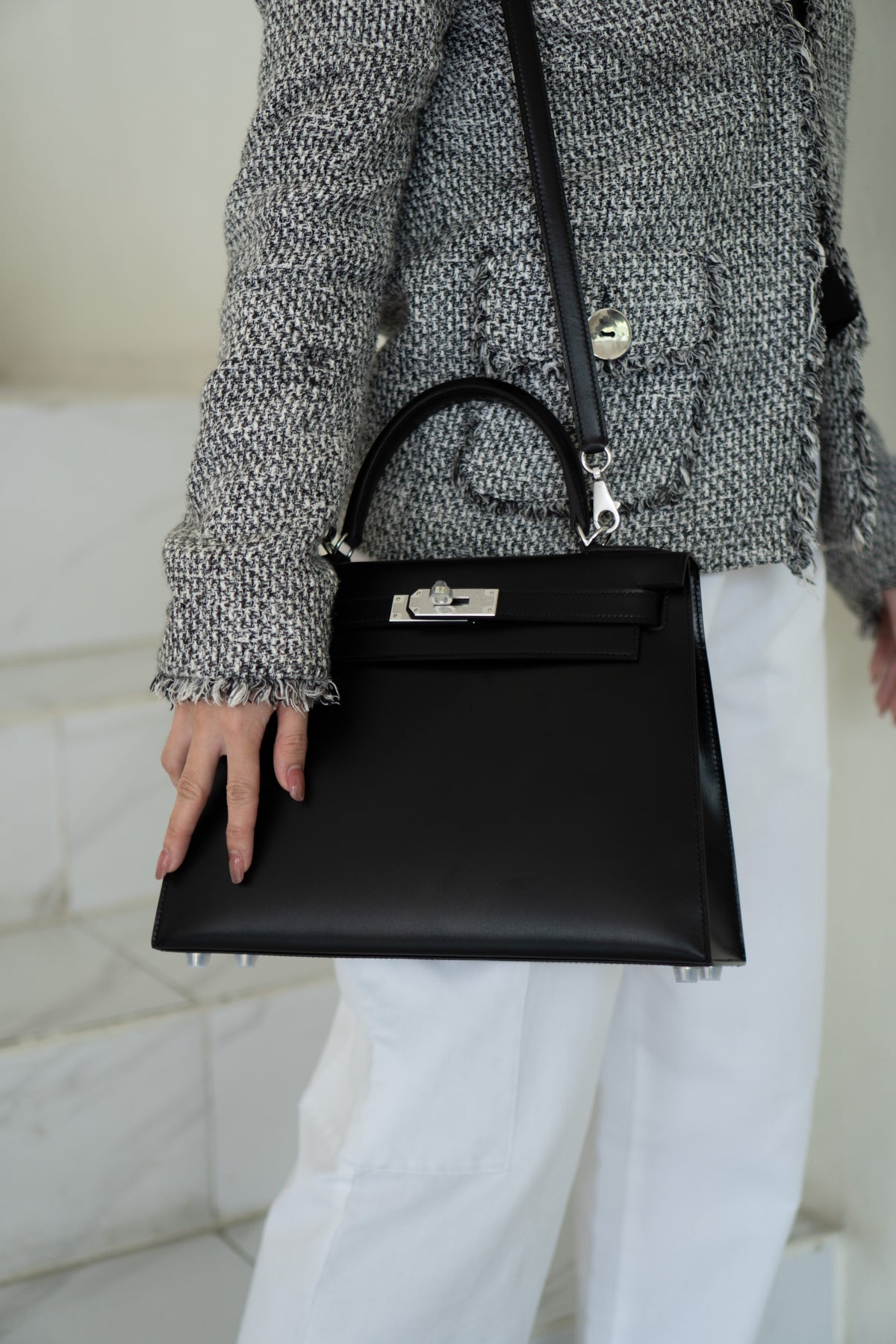 KL 28 – Black Box Leather with Palladium Hardware