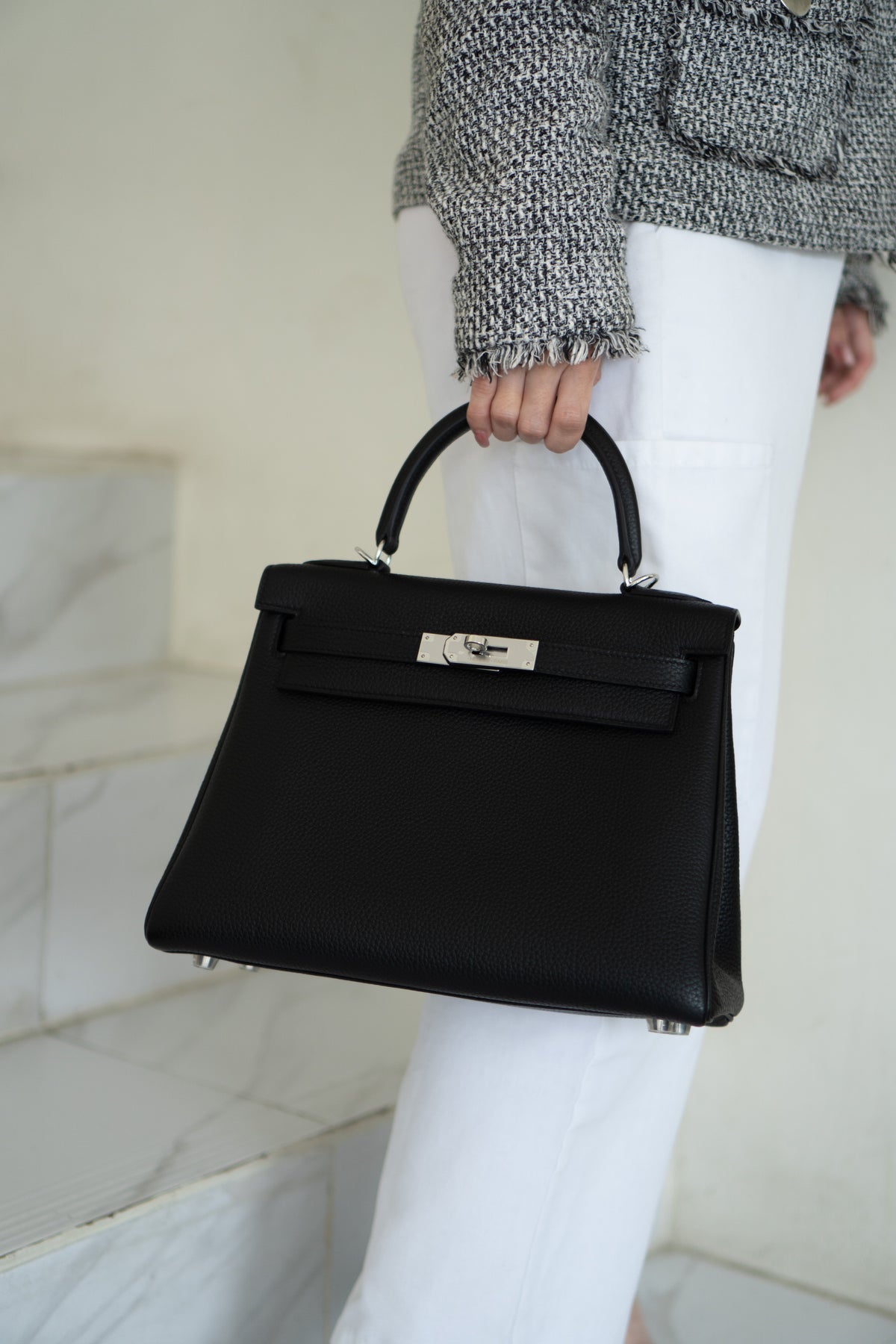 KL 28 – Black Togo with Palladium Hardware