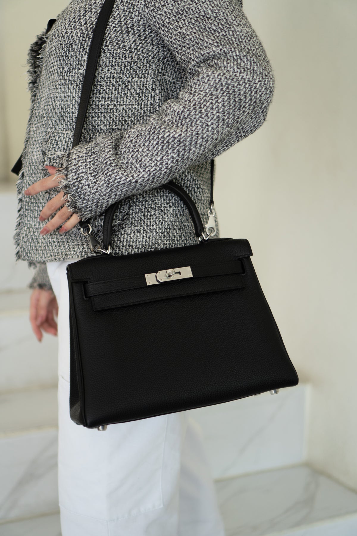 KL 28 – Black Togo with Palladium Hardware