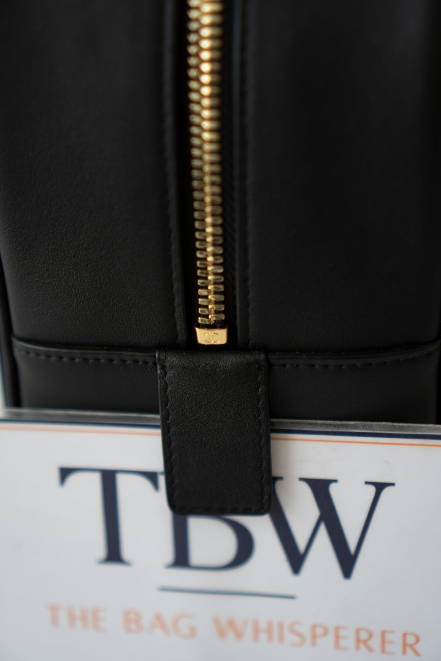 Large Bowling Bag 26S – Black Calfskin with Gold Hardware